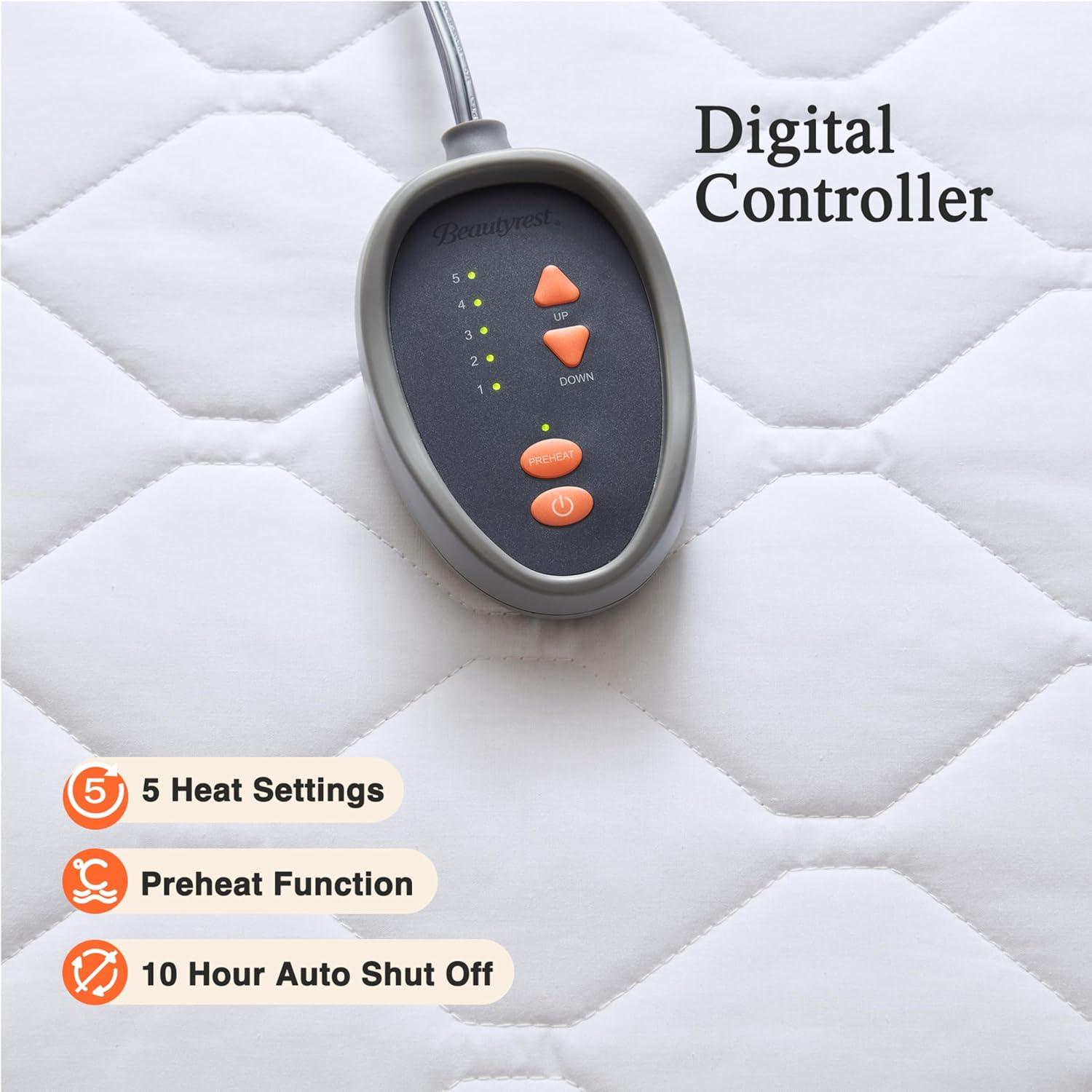 Beautyrest Beautyrest Heated Microfiber Mattress Pad with 3M Scotchgard