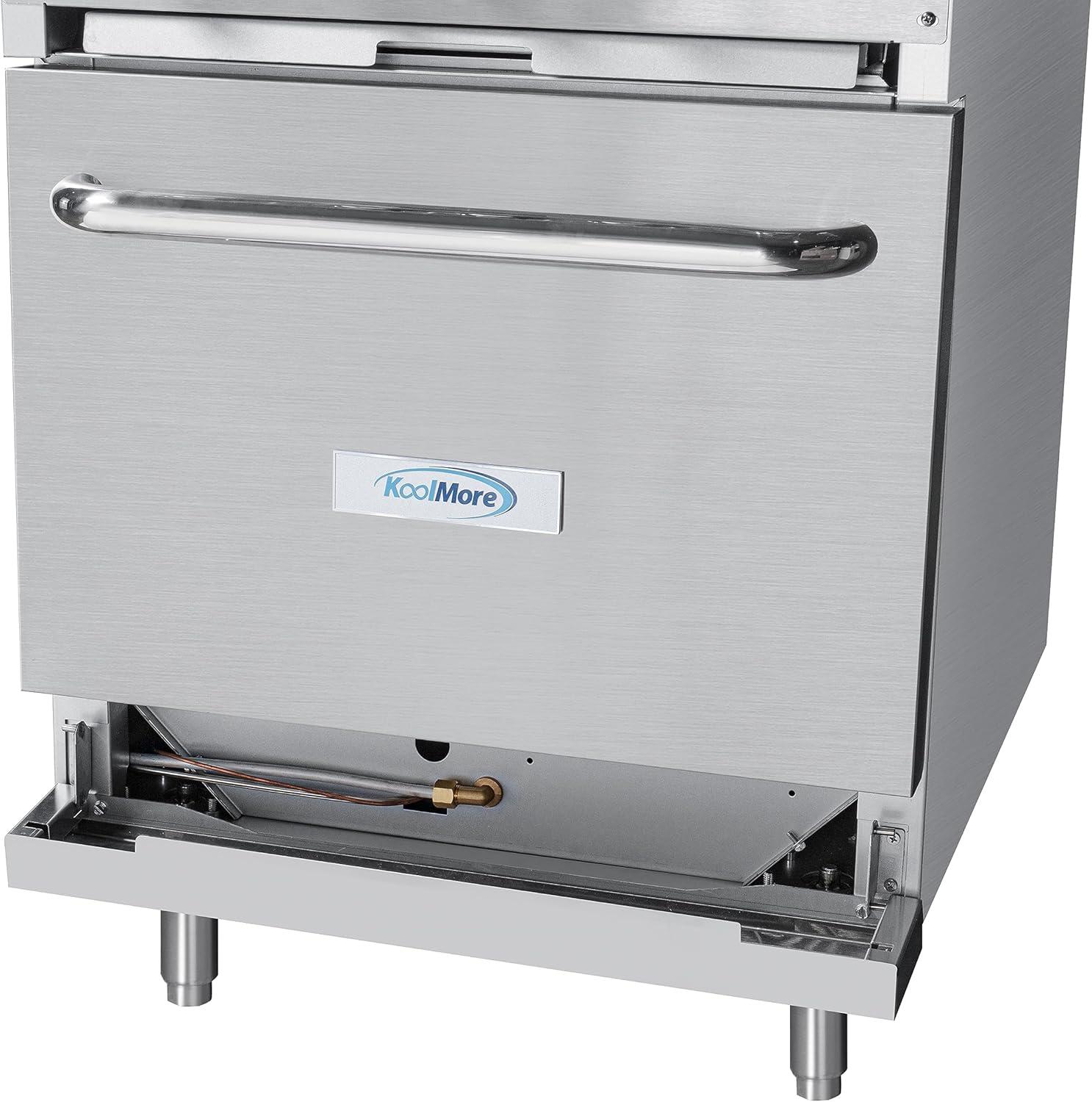 KoolMore 24 in. 4 Burner Commercial Natural Gas Range with Oven in Stainless-Steel (KM-CR24-NG)