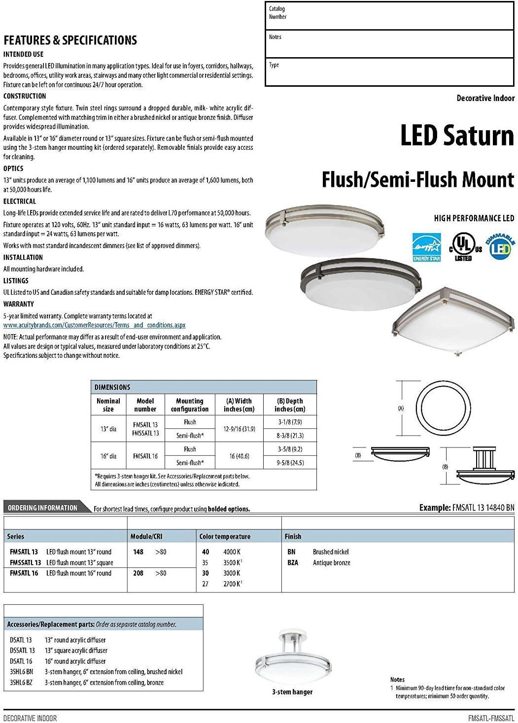 Saturn Acrylic LED Flush Mount