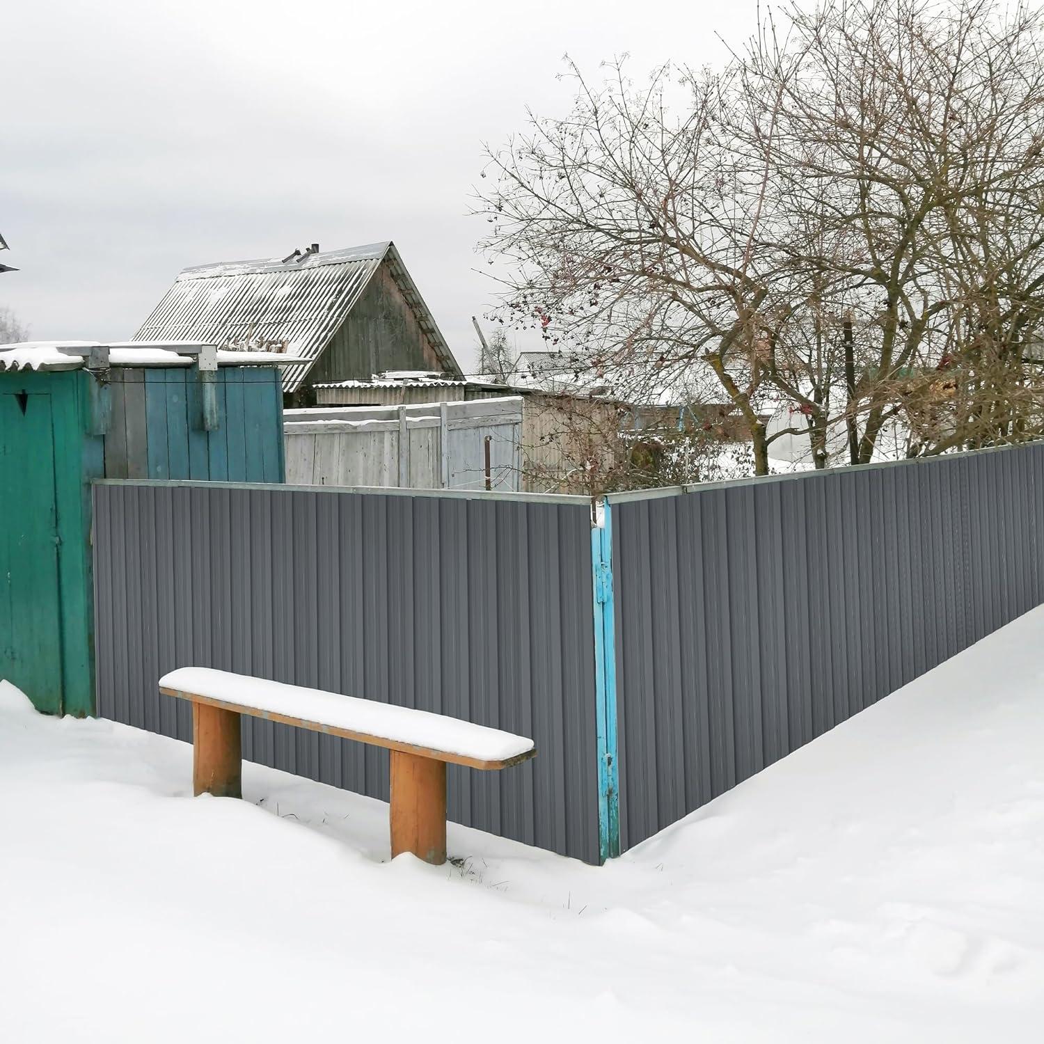 Metal Roof Panels 20 Pcs Roofing Panels Galvanized Steel with Screw Resistant,Versatile and Durable Suitable for Garages,Sheds, Stables and Mobile Homes Gray 99 sq.ft