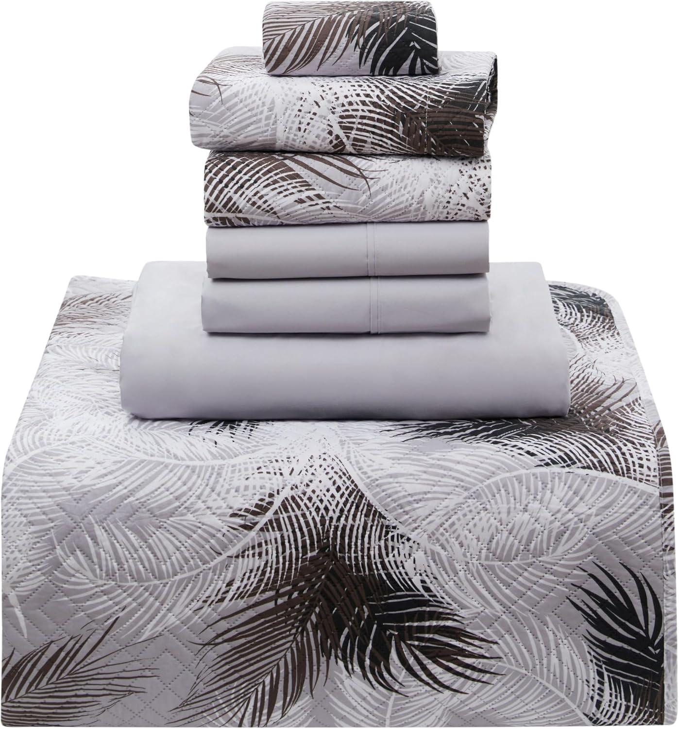 Clara Clark Bedspread Quilt Set with Fitted Sheet and Pillow Shams