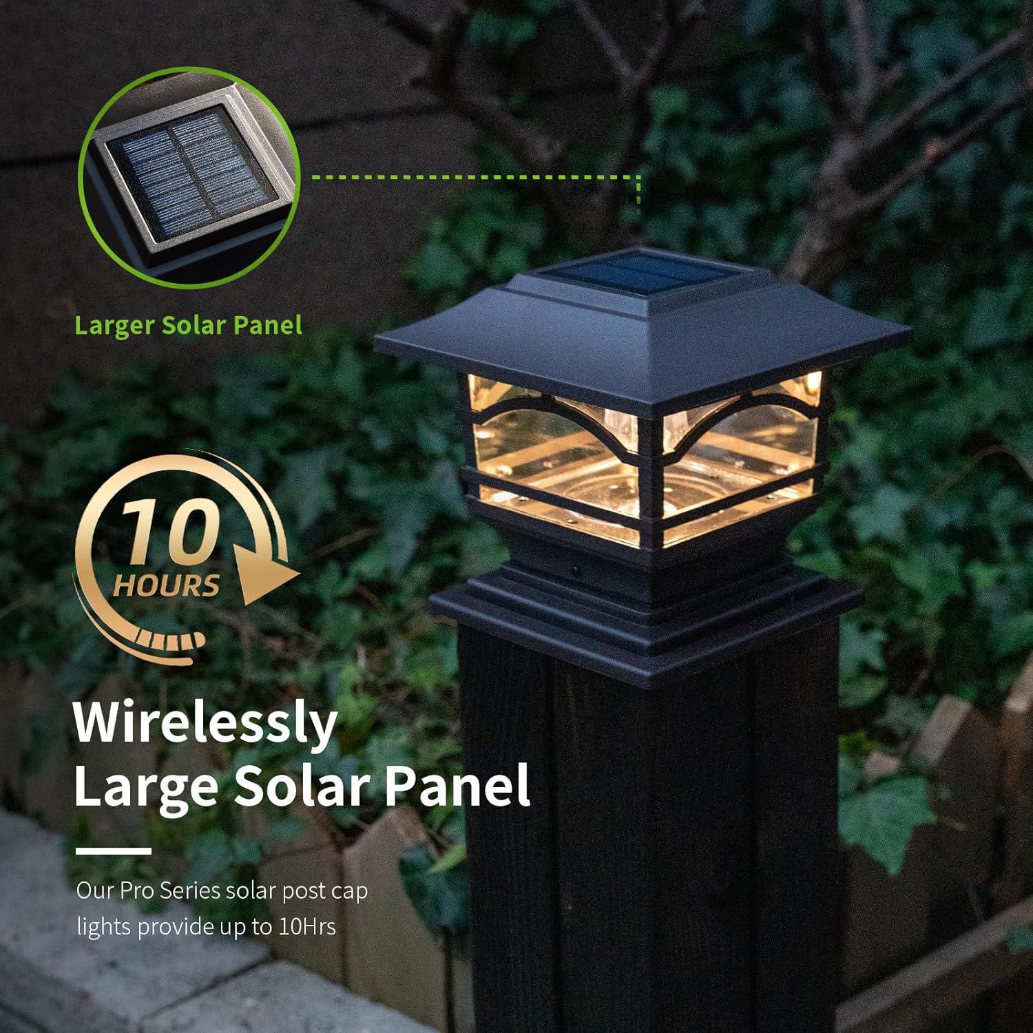 Kingsbridge Dual Lighted Solar Post Cap, Black