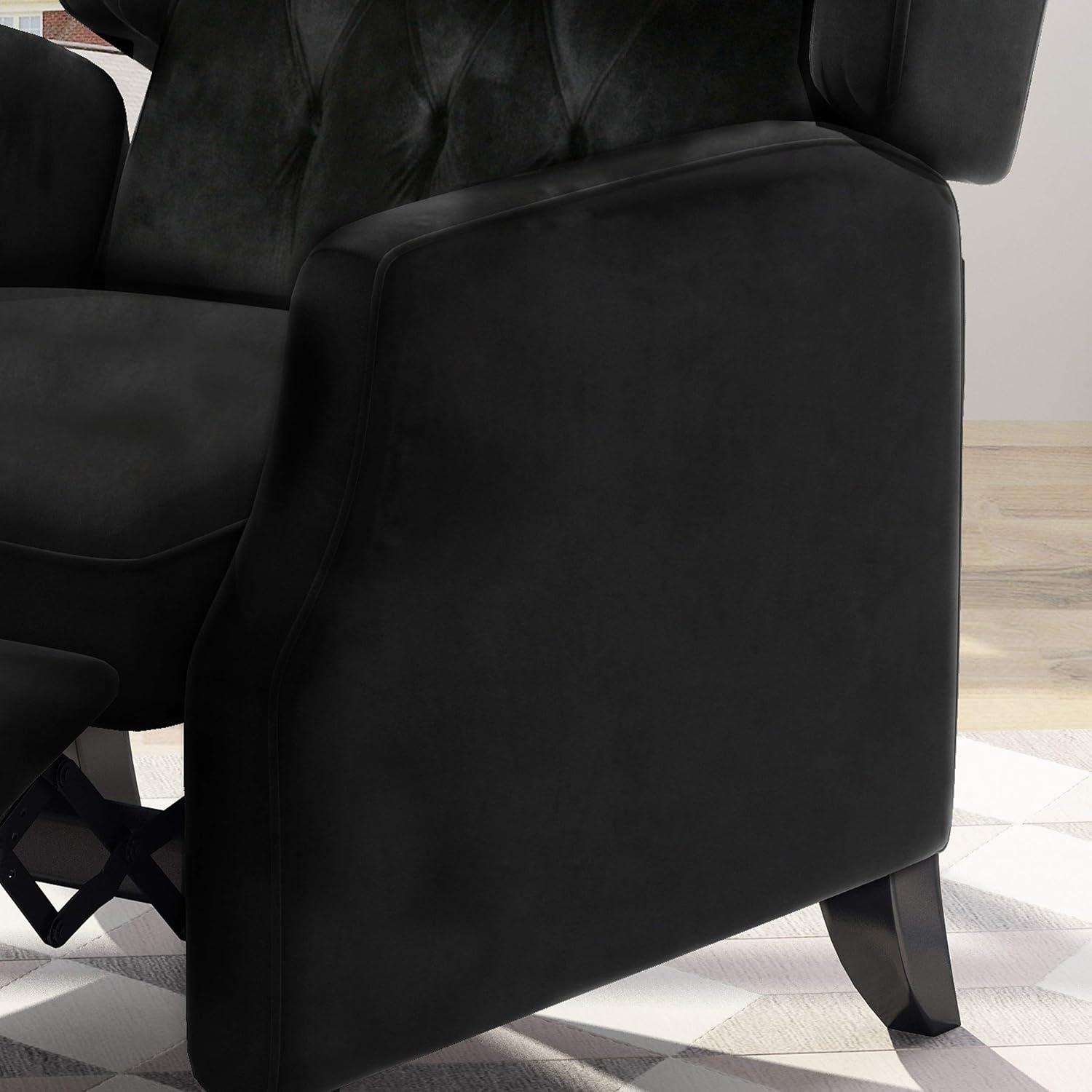 Christopher Knight Home Keating Contemporary Fabric Tufted Wingback Pushback Recliner, Black