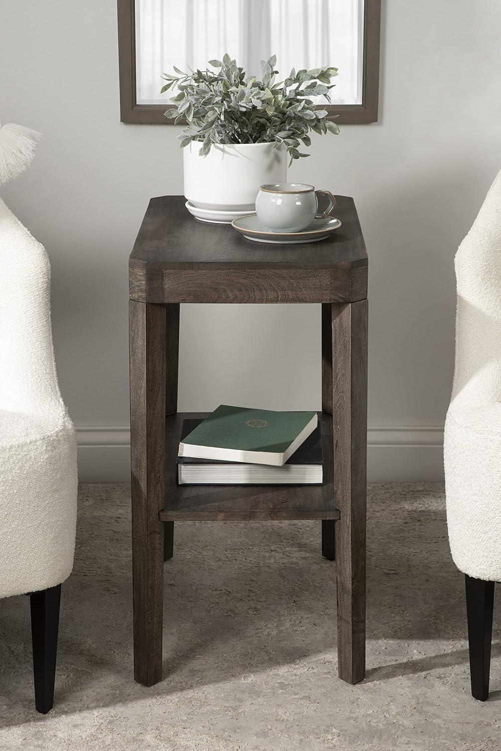 Kate and Laurel Talcott Rectangle Wood Side Table, 22x14x26, Gray