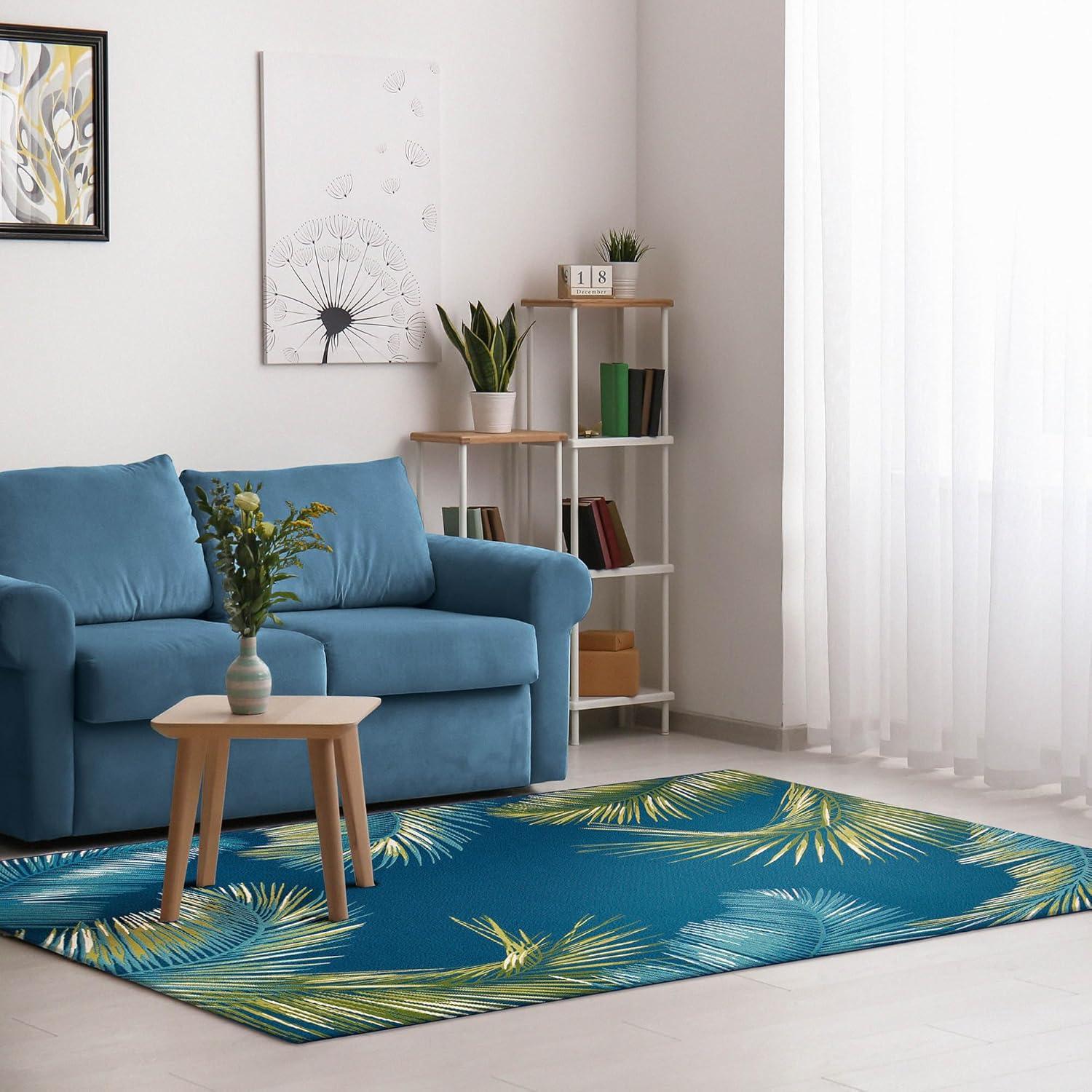 Shira Floral Navy/Green Indoor / Outdoor Area Rug