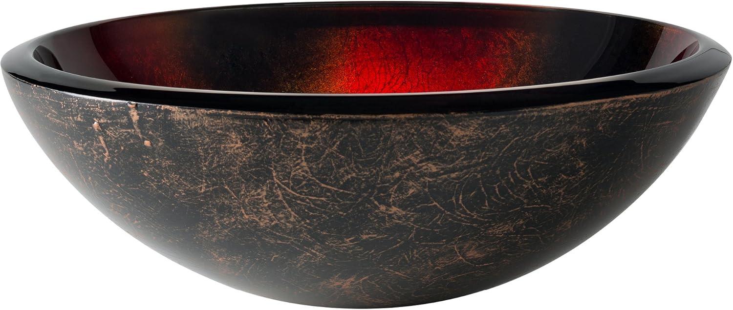 Copper Glass Circular Vessel Bathroom Sink