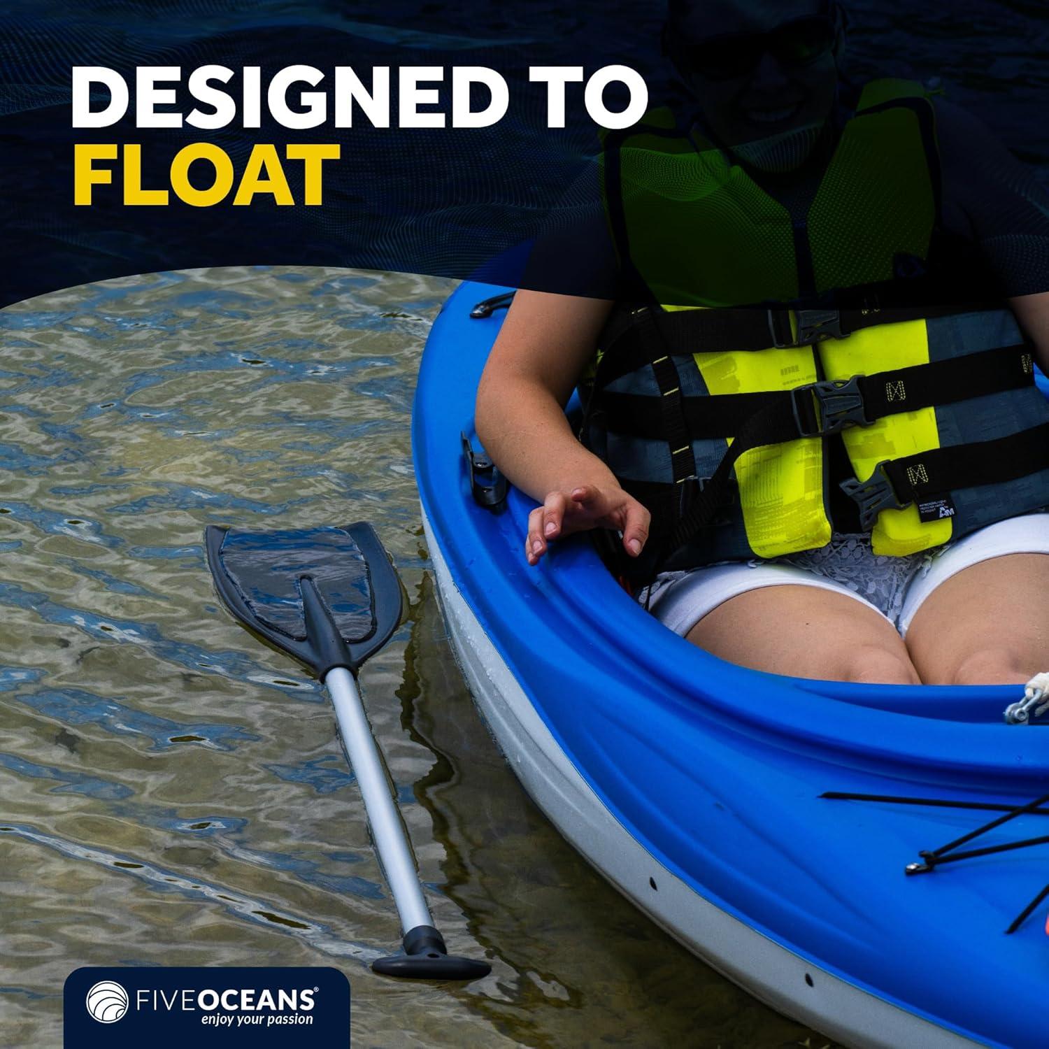 Five Oceans 4-Feet Canoe Paddle - Boat Paddle, 2-Pack T-Handle Oar Paddle for Canoe, Kayak and Small Boats Corrosion-Resistant Floating Boat Paddles Marine-Grade Aluminum Heavy-Duty Shaft - FO4722-M2