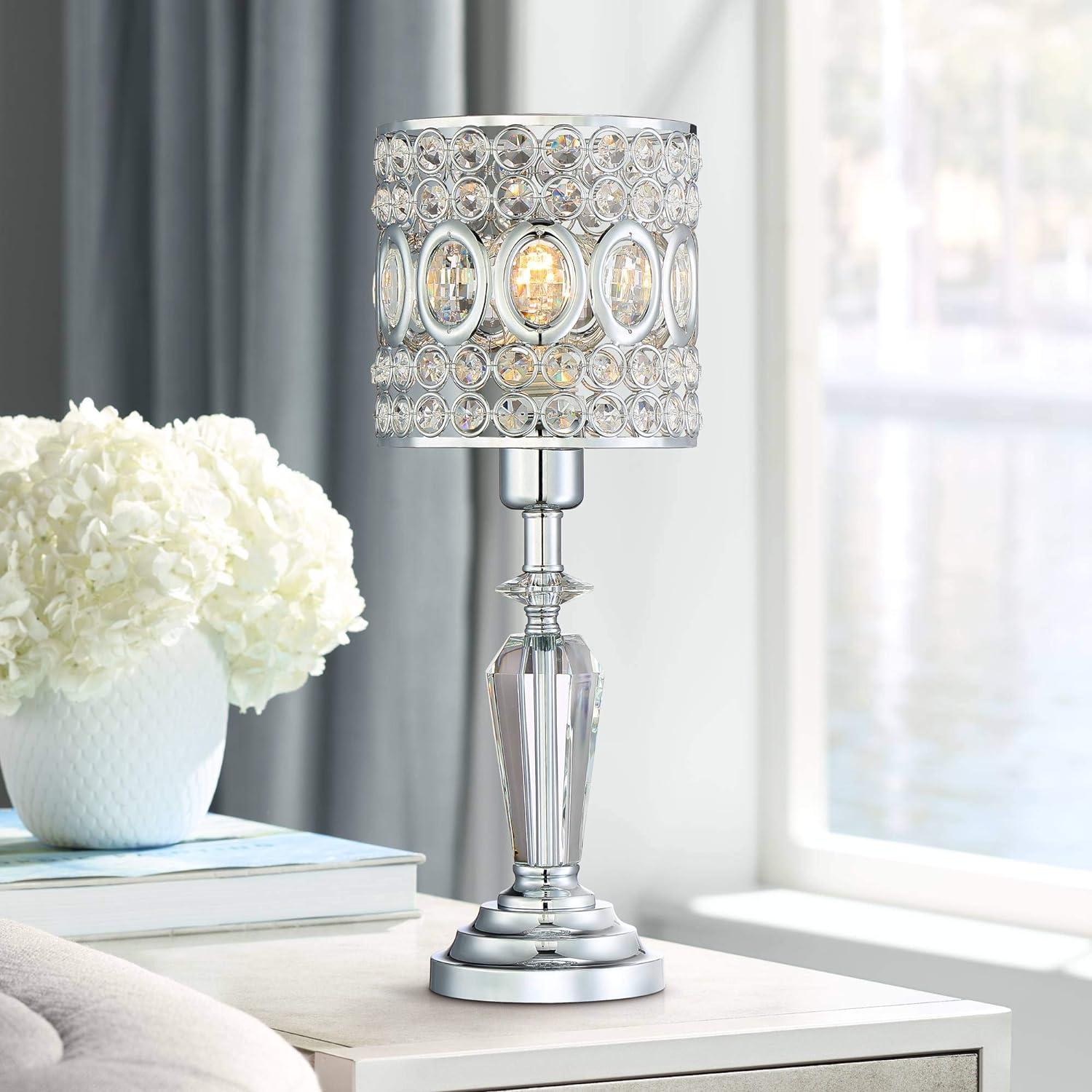 Vienna Crystal and Chrome 17" Accent Table Lamp