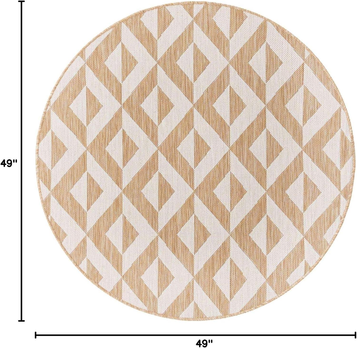 Jill Zarin 4' 0 x 4' 0 Round Indoor/Outdoor Charcoal Gray Area Rug