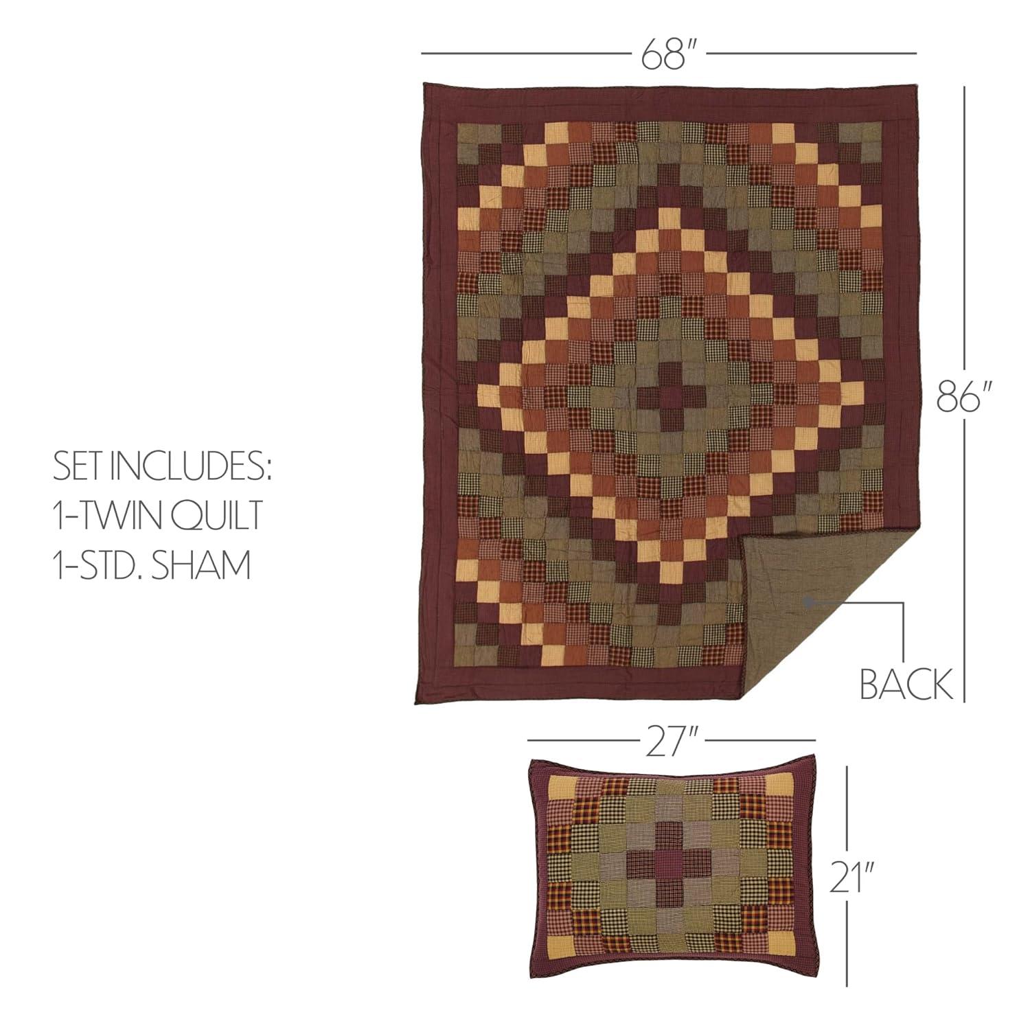 VHC Brands Heritage Farms American Traditional Cotton Patchwork Quilt Set