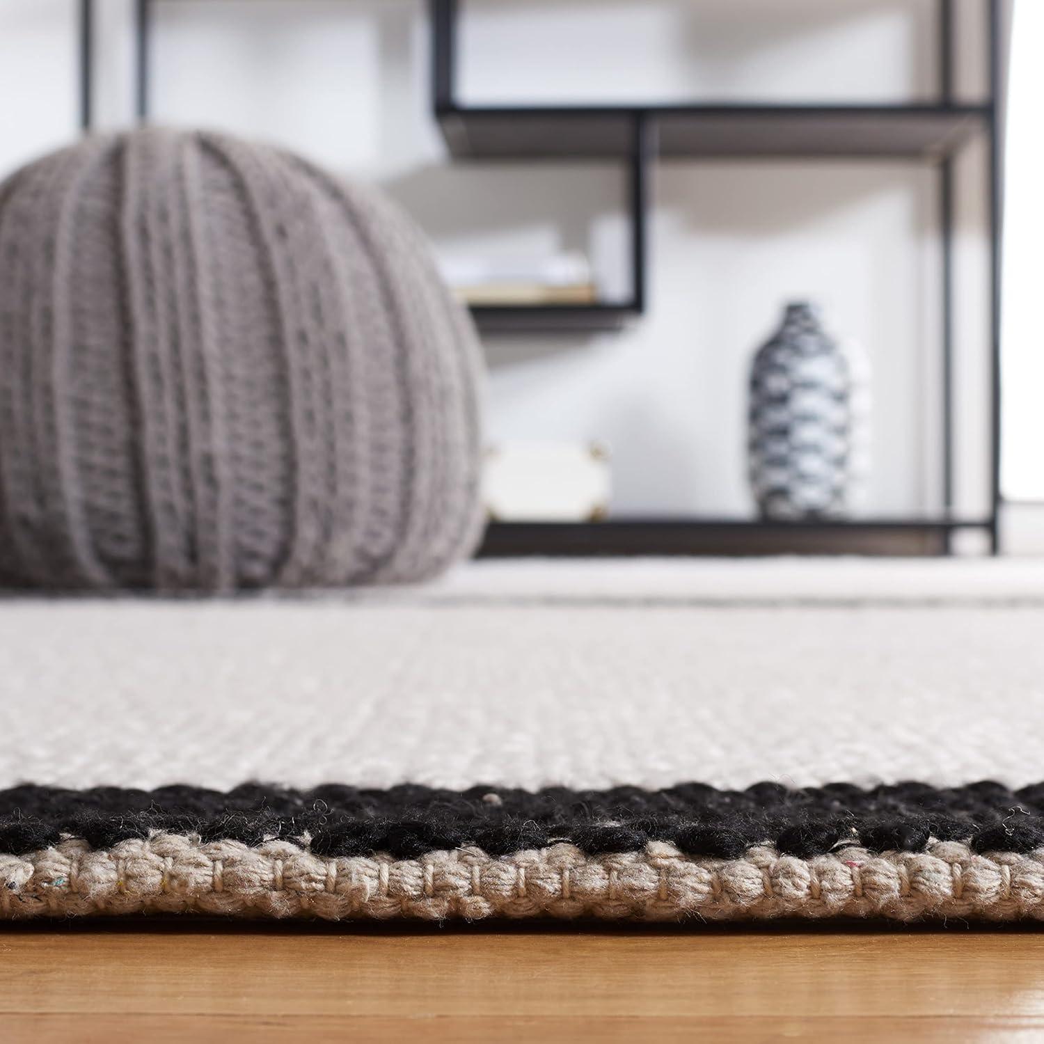 Natura NAT324 Flat Weave Indoor Accent Rug - Ivory/Black - 3'x5' - Safavieh