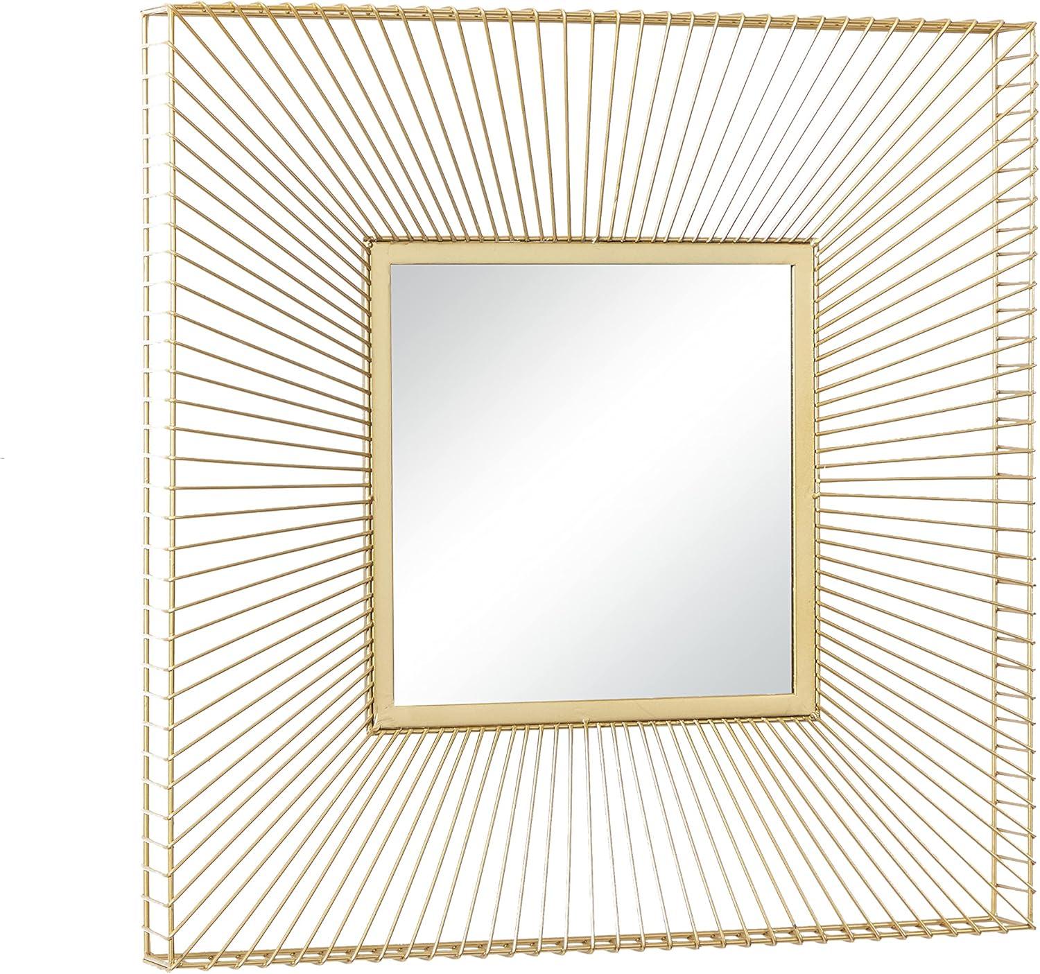 Elegant Square Gold Starburst Wall Mirror 26" x 26"