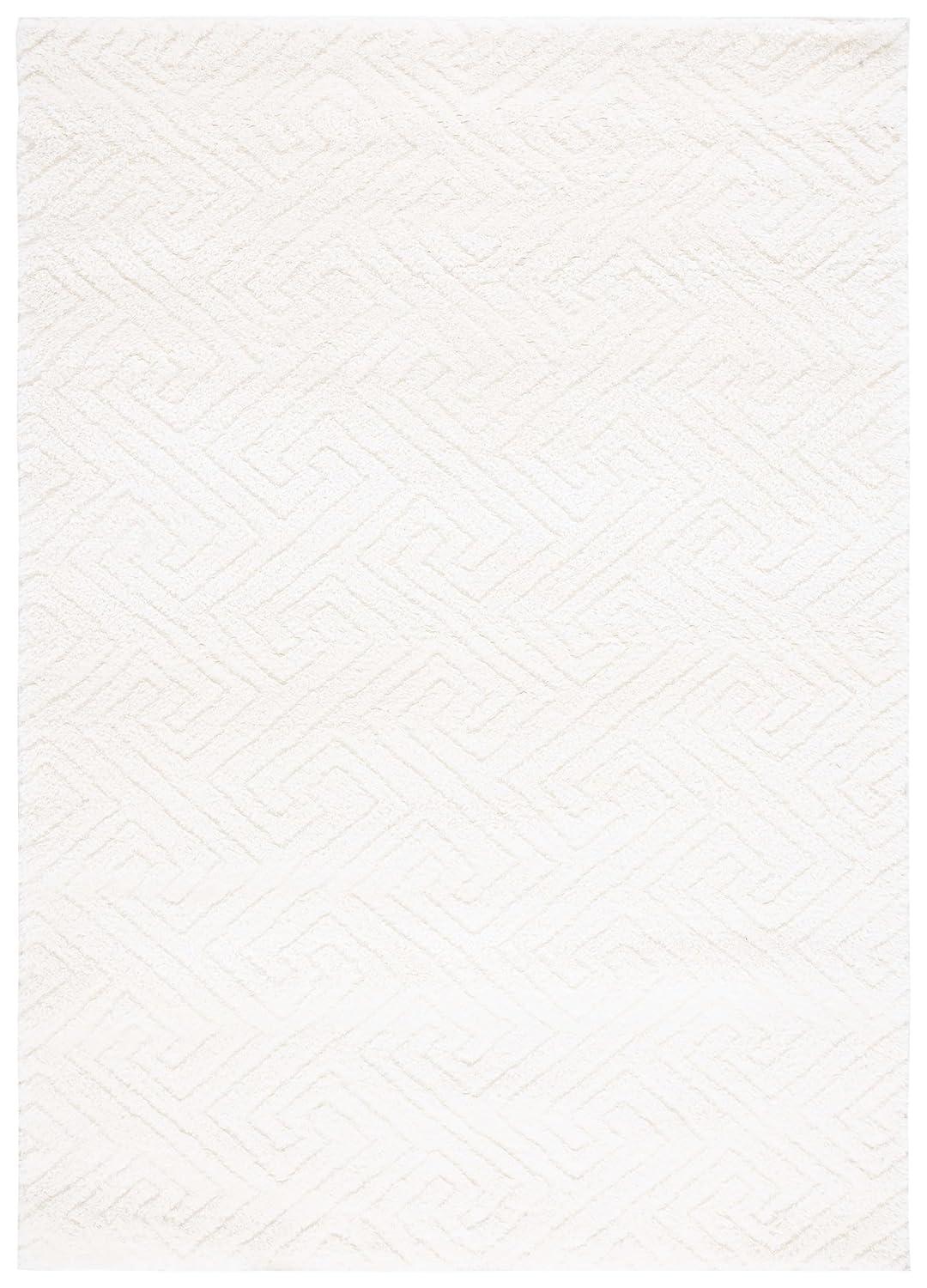 Tahoe Shag THO652 Power Loomed Indoor Area Rug - White - 4'x6' - Safavieh