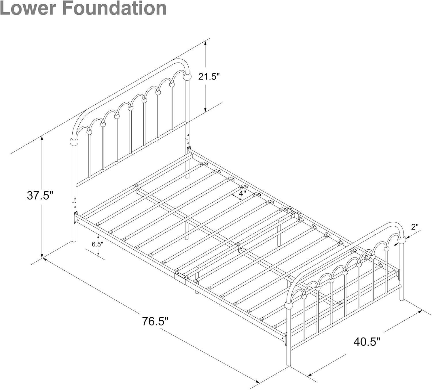 Bright Pop Kids Metal Platform Bed