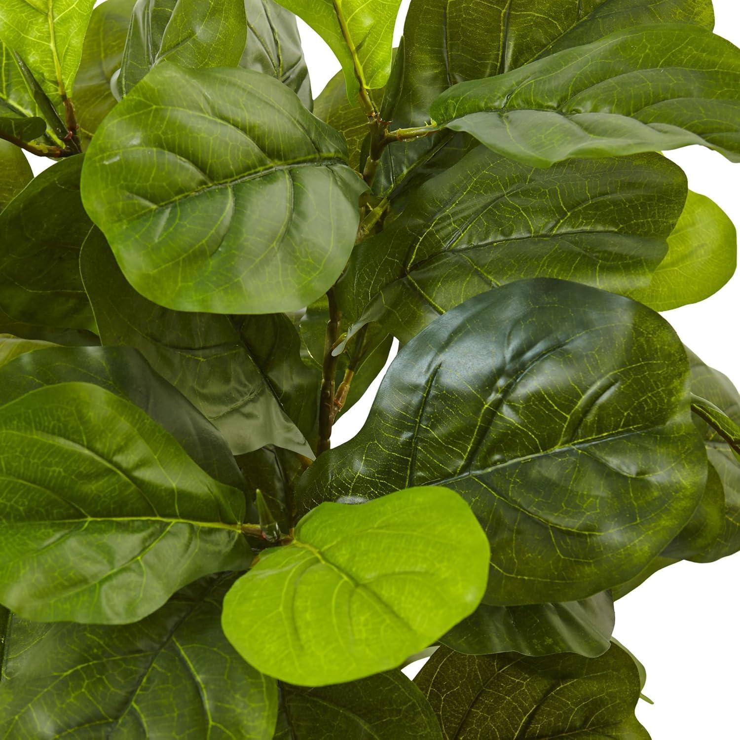 Luxe 5' Fiddle Leaf Fig in White Planter with Integrated Lighting