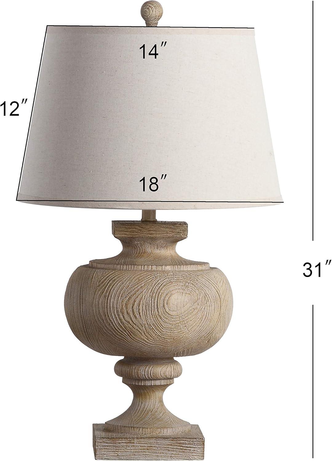 Prescott 31-Inch Natural Wood Table Lamp with Oatmeal Shade