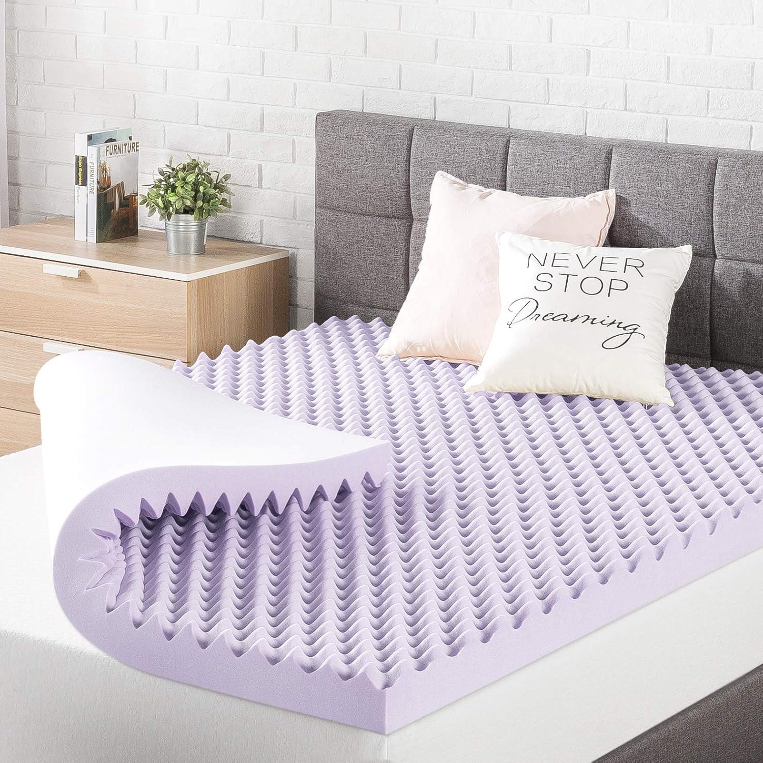 Lavender Queen Eggcrate Memory Foam Mattress Topper