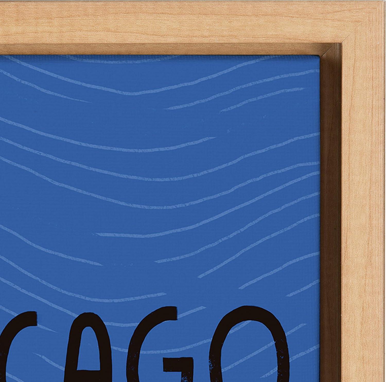 Kate and Laurel Sylvie Chicago Illustration Framed Canvas by Stacie Bloomfield, 23x33, Natural