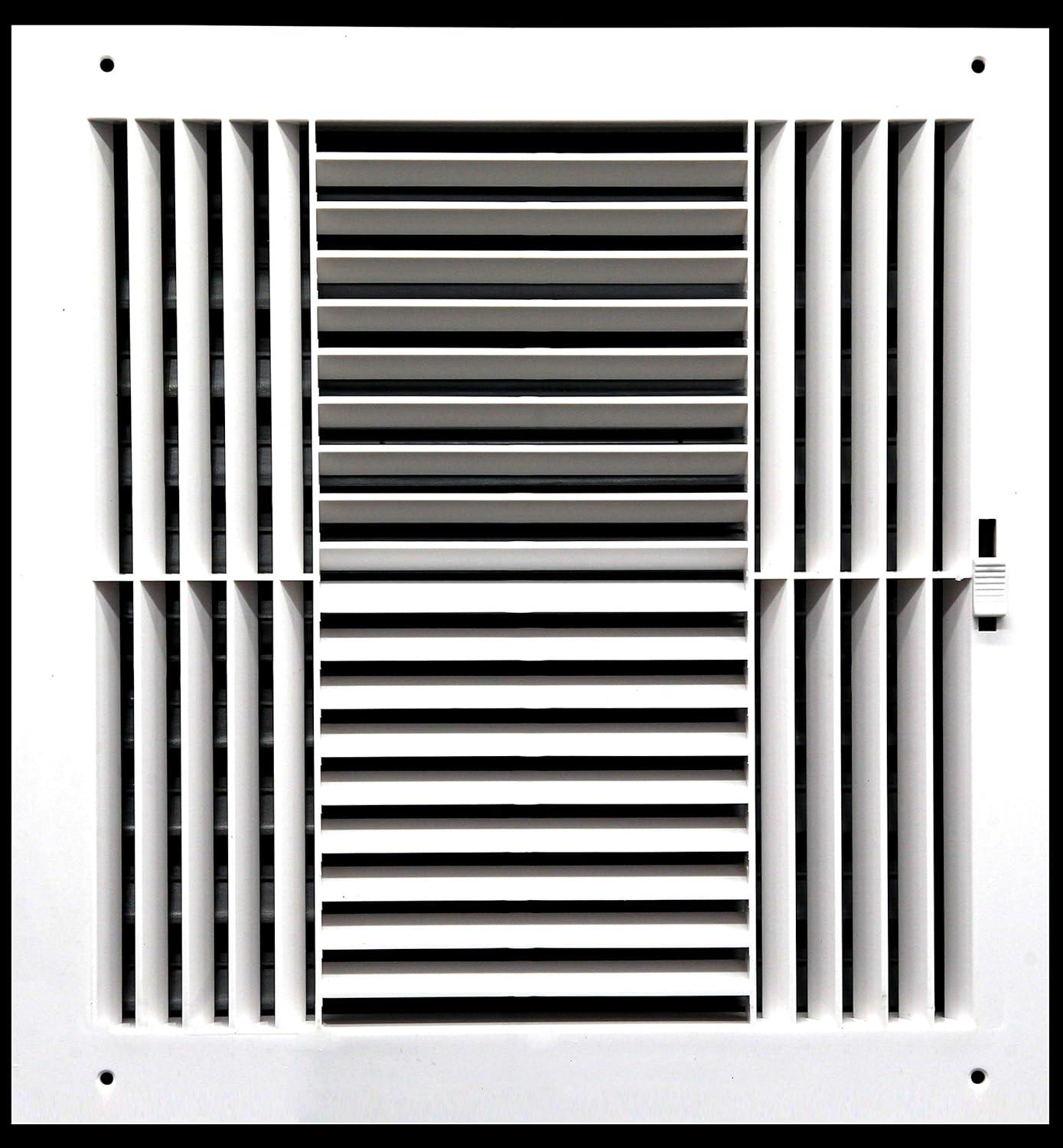 8w X 4"h Never Rust Plastic 2-Way-Vertical Air Supply Register - HVAC Vent Duct Grille - Off White [Outer Dimensions: 9.75"w X 5.75"h]