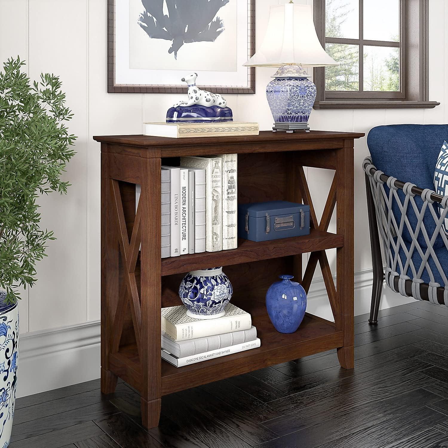 Key West Small 2 Shelf Bookcase in Bing Cherry - Engineered Wood