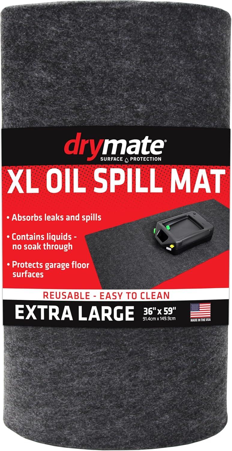 Drymate Oil Spill Mat, Protects Garage Floor, Absorbent, Waterproof, Reusable, Washable