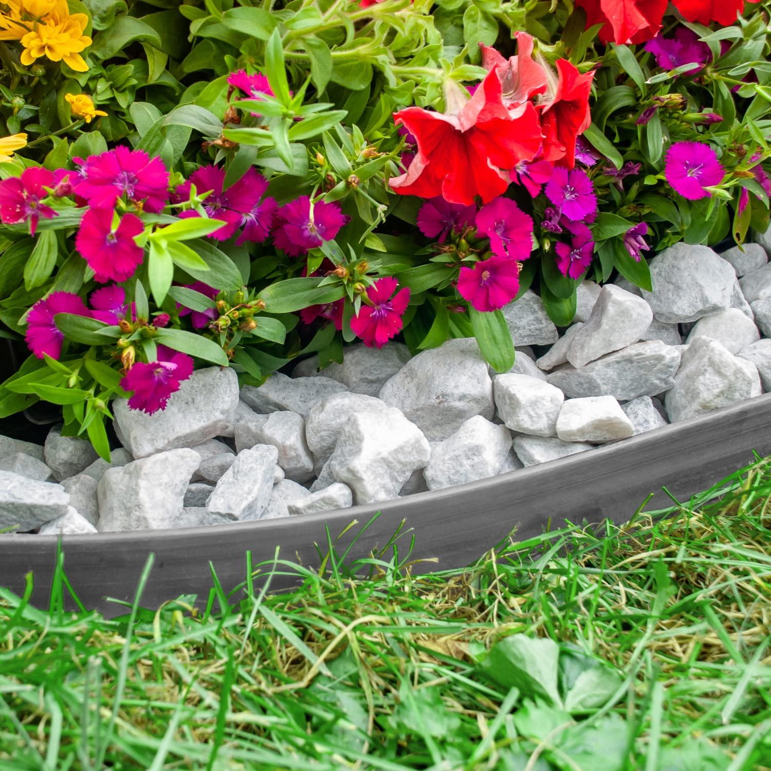 50 ft. L x 1.7 in. H Commercial Grade Gray Plastic No-Dig Edging Kit