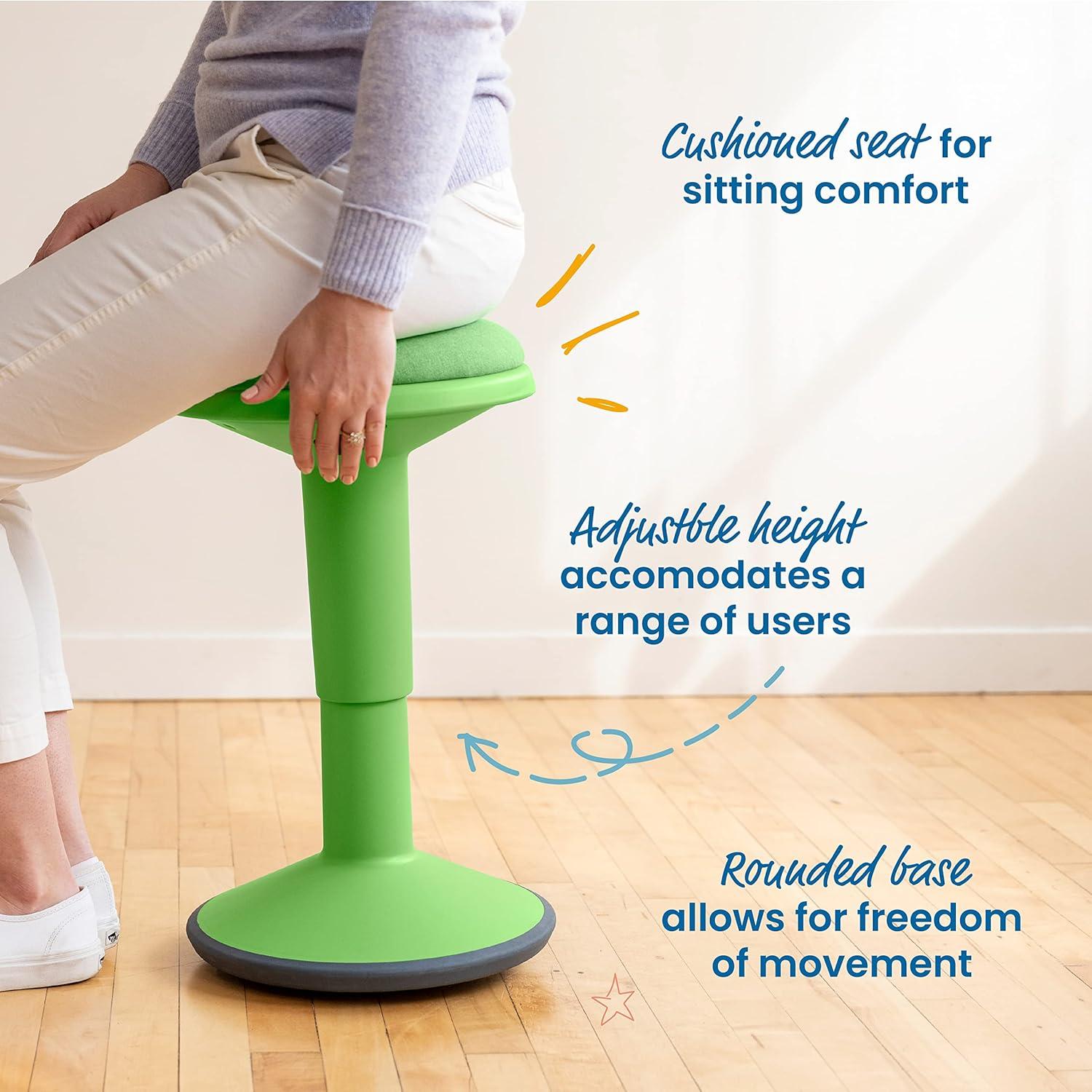 ECR4Kids SitWell Wobble Stool, Adjustable Height, Active Seating