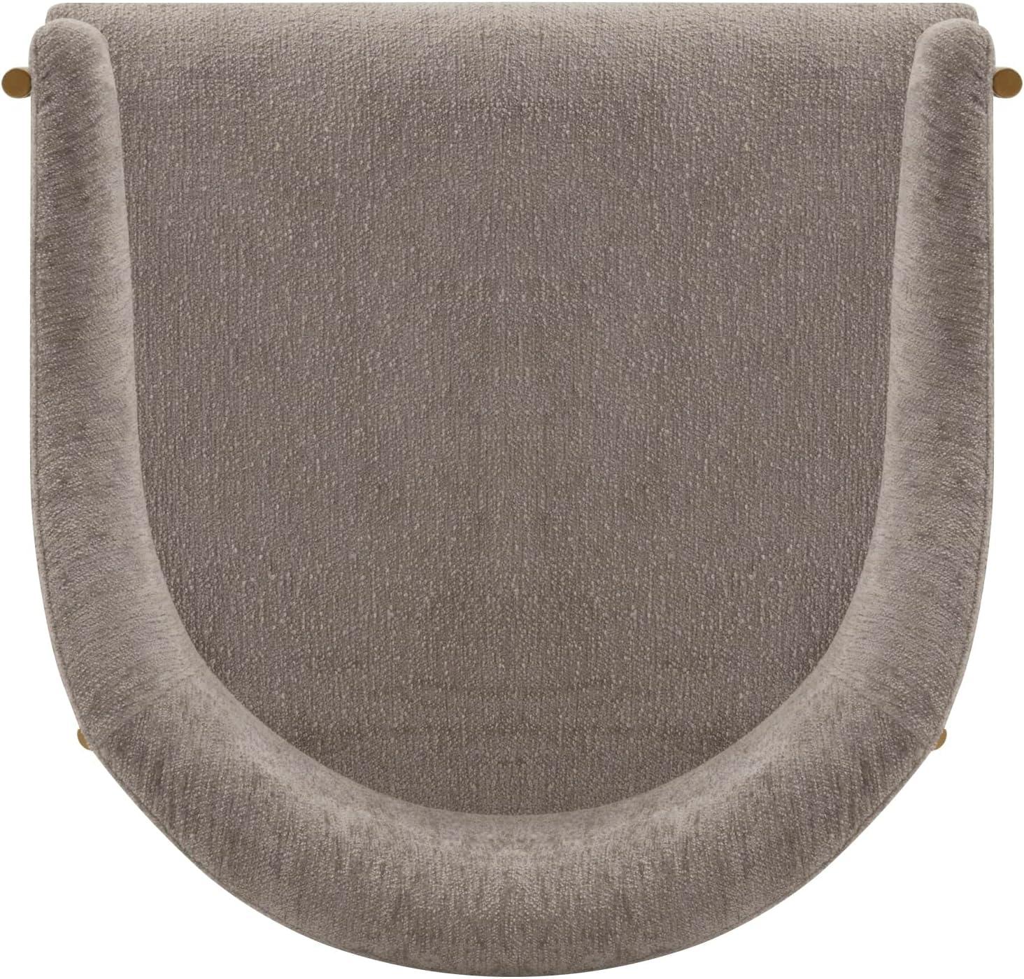 Set of 2 Lia Modern Boucle Upholstered Dining Armchairs Stone Gray - Manhattan Comfort: Brushed Gold Accents, No Assembly Required