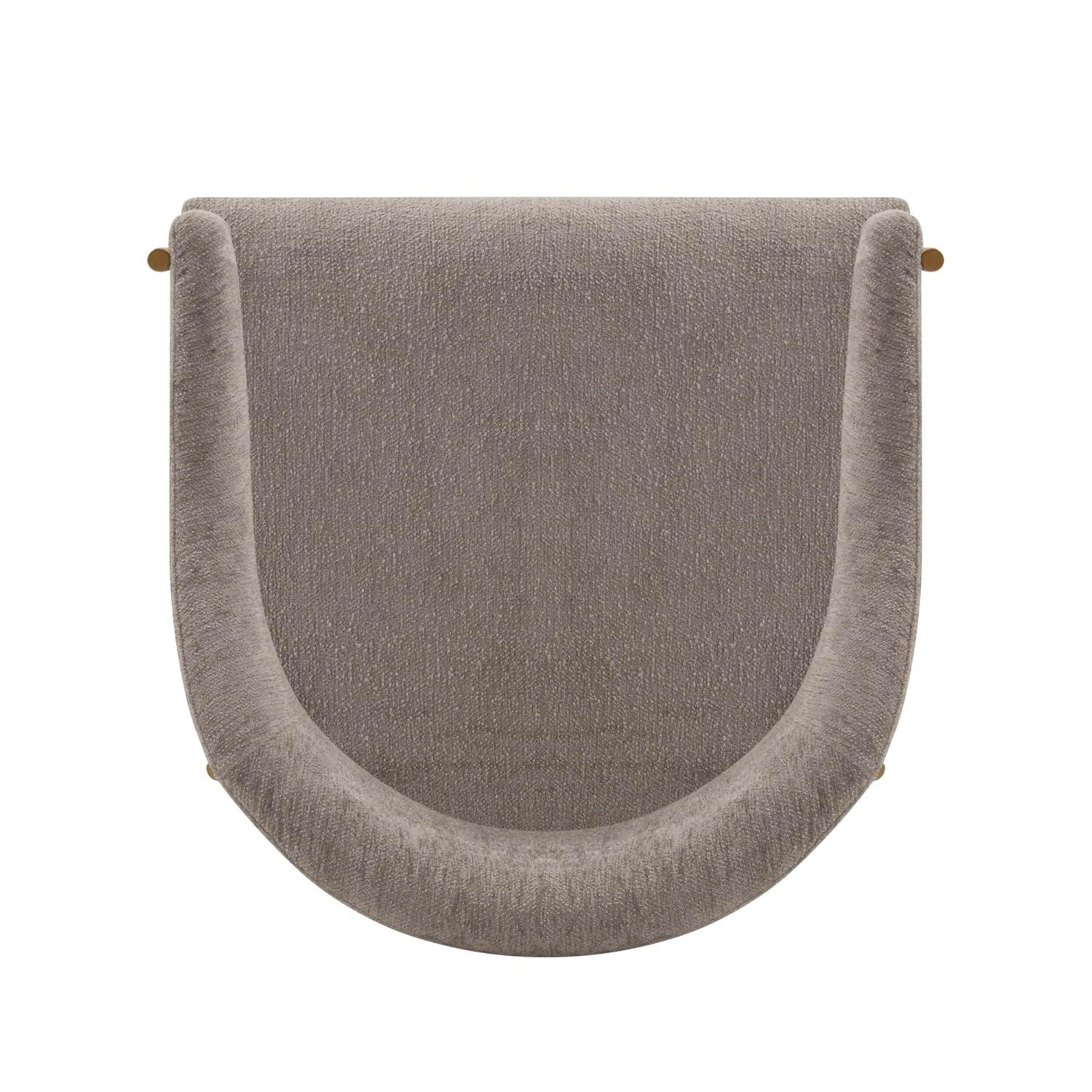 Lia Modern Boucle Upholstered Dining Armchair Stone Gray - Manhattan Comfort: Brushed Gold Accents, No Assembly Required