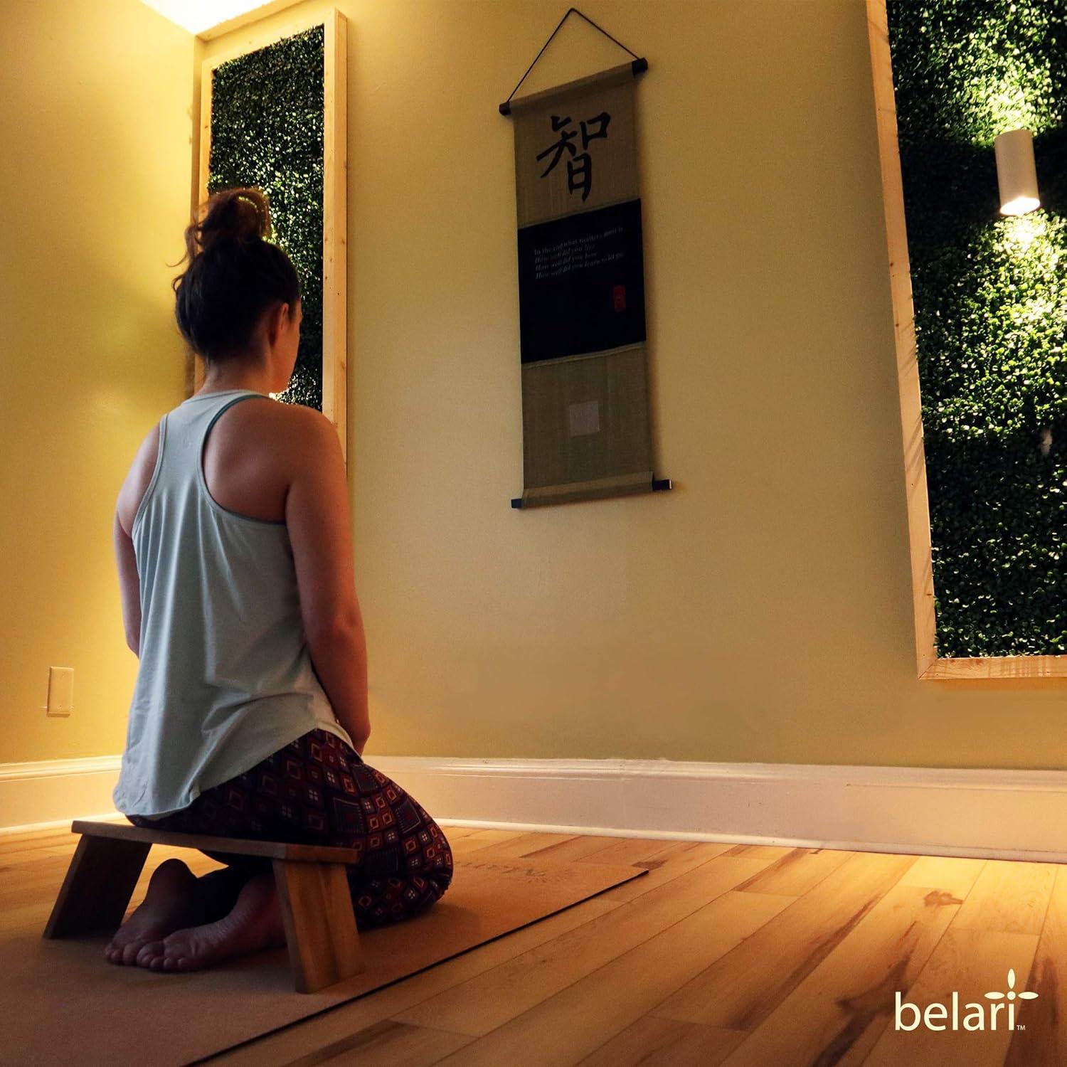 Teak Folding Meditation Bench with Hinged Legs