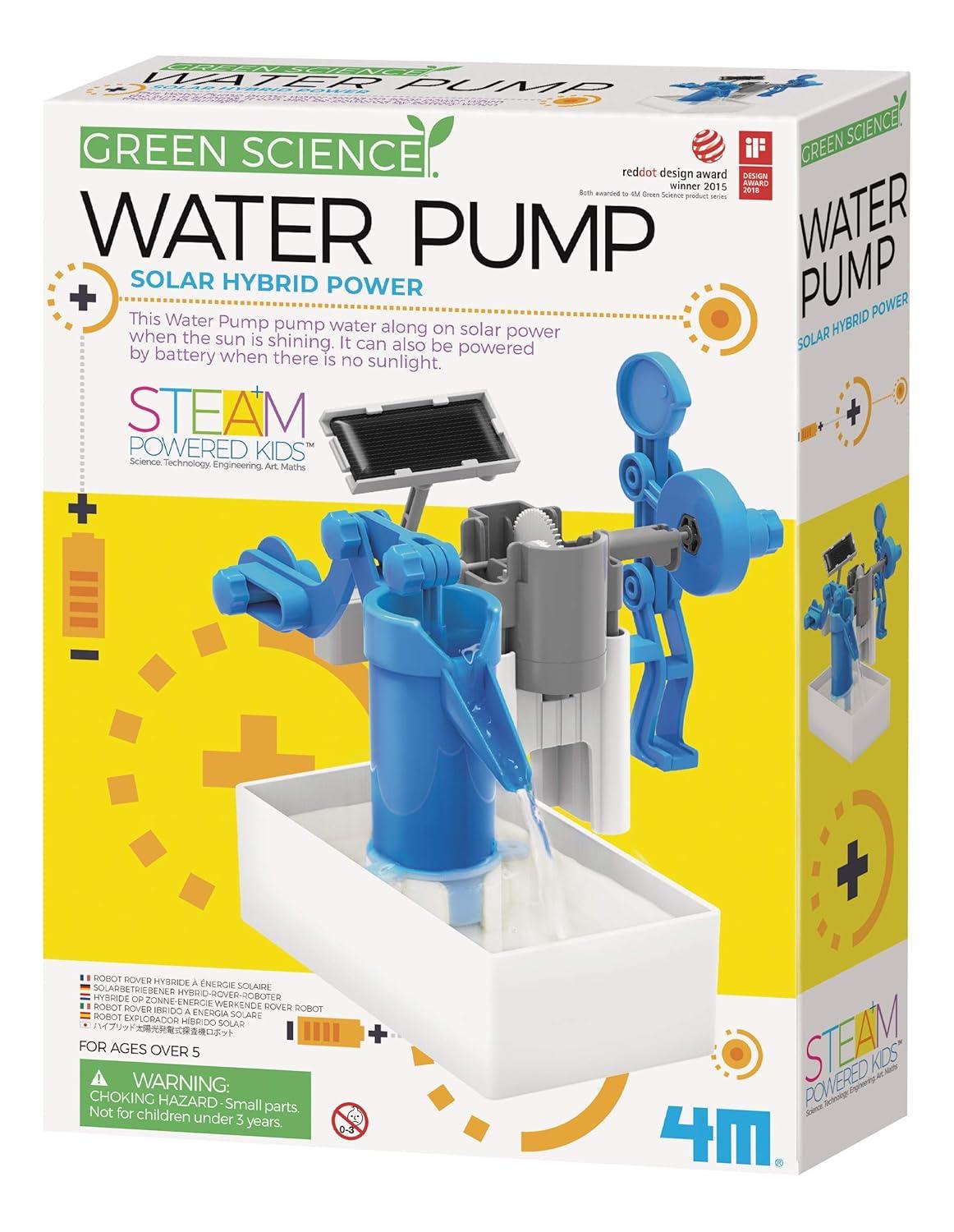 Hybrid Solar and Engine-Powered Water Pump Science Art Skill Toy Kit