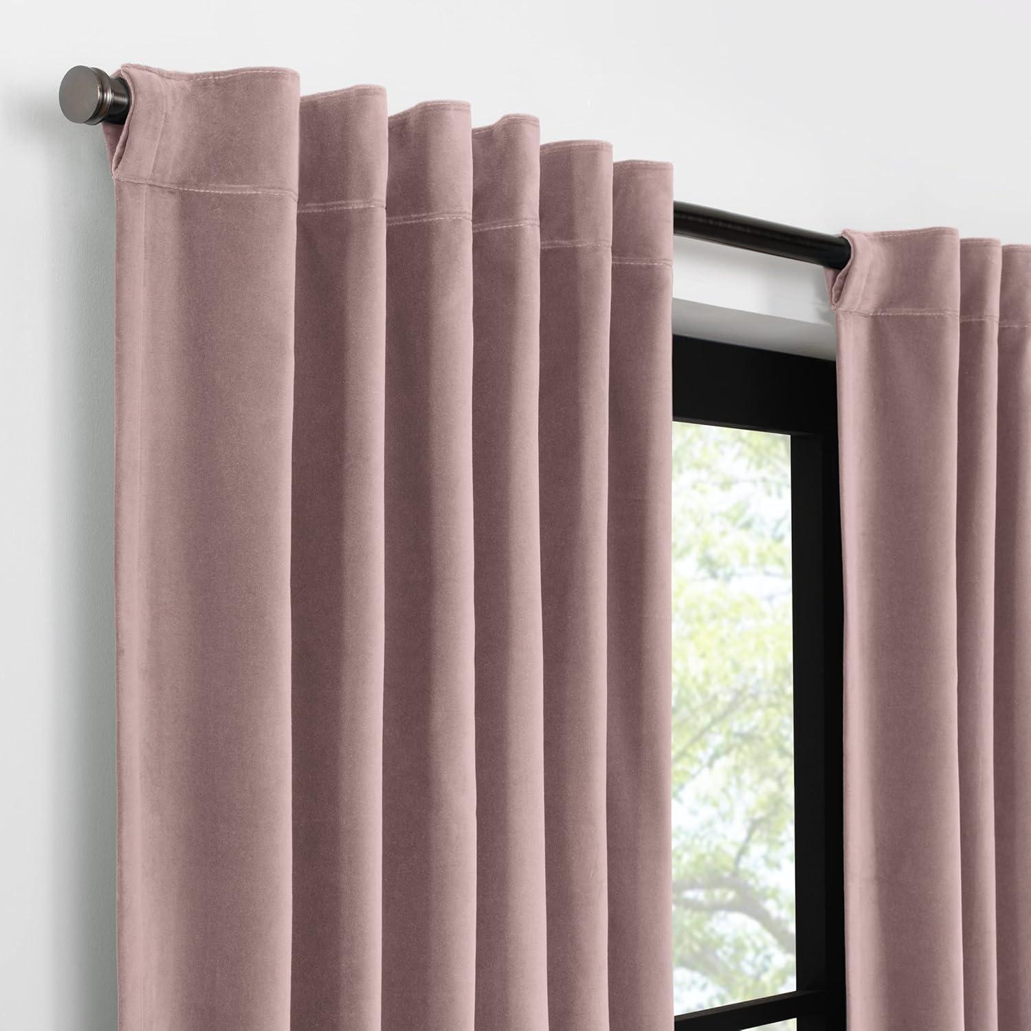 Dusty Rose Extra Long Velvet Blackout Drapes