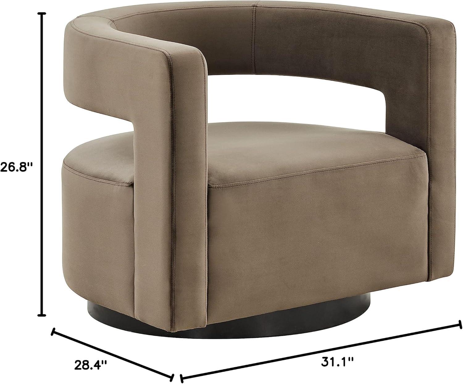 SAFAVIEH Couture Edgar Modern Velvet Solid Swivel Armchair, Dark Brown