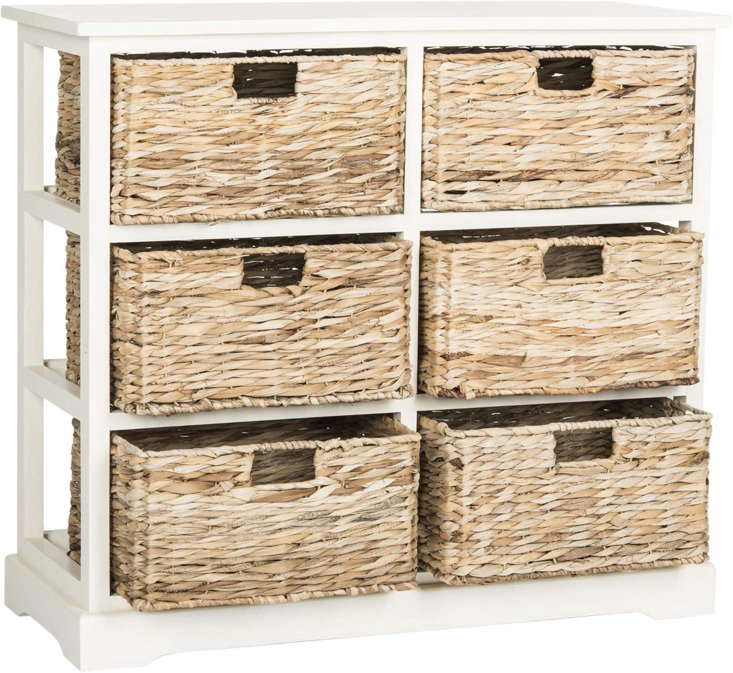 Keenan 6 Wicker Basket Storage Chest - Cherry - Safavieh.