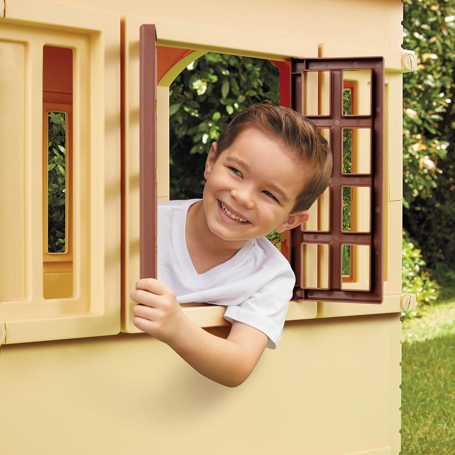 Little Tikes Cape Cottage Playhouse with Working Door, Windows, and Shutters - Tan