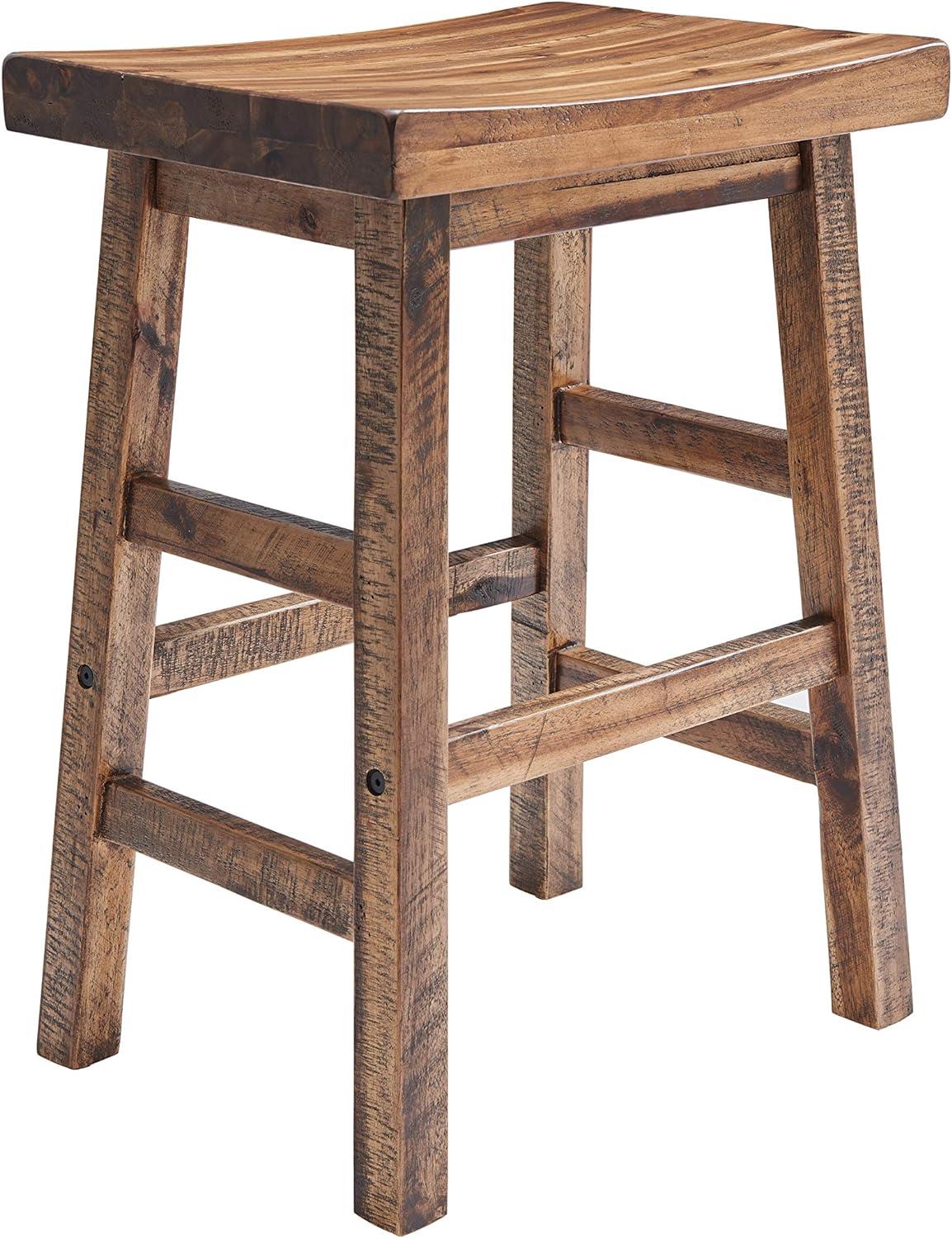 26" Durango Industrial Wood Counter Height Barstool Dark Brown - Alaterre Furniture