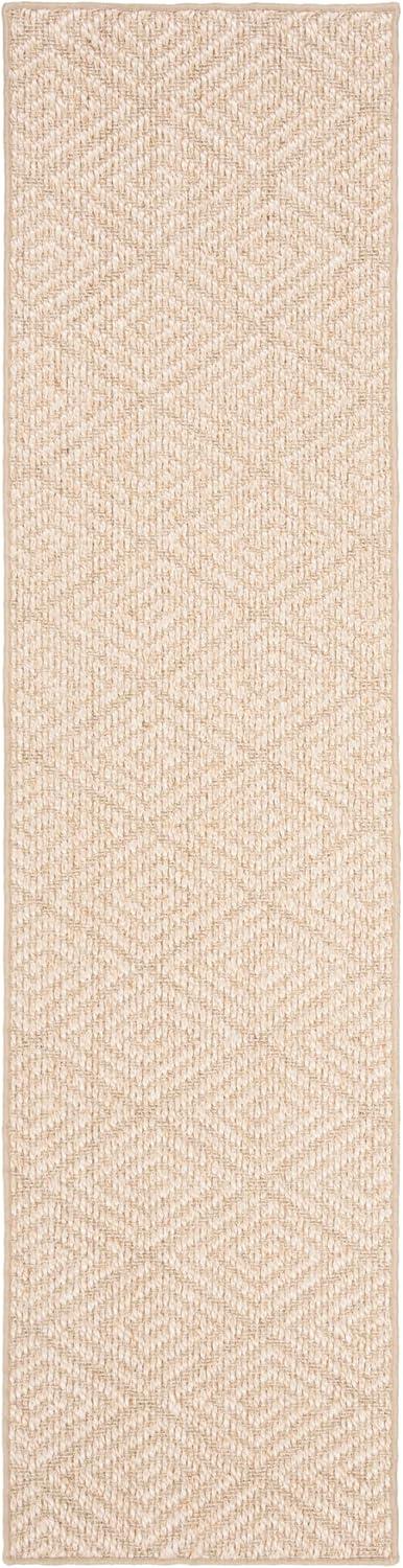 SAFAVIEH Palm Beach Stars Geometric Diamonds Sisal Runner Rug, Beige, 2' x 8'