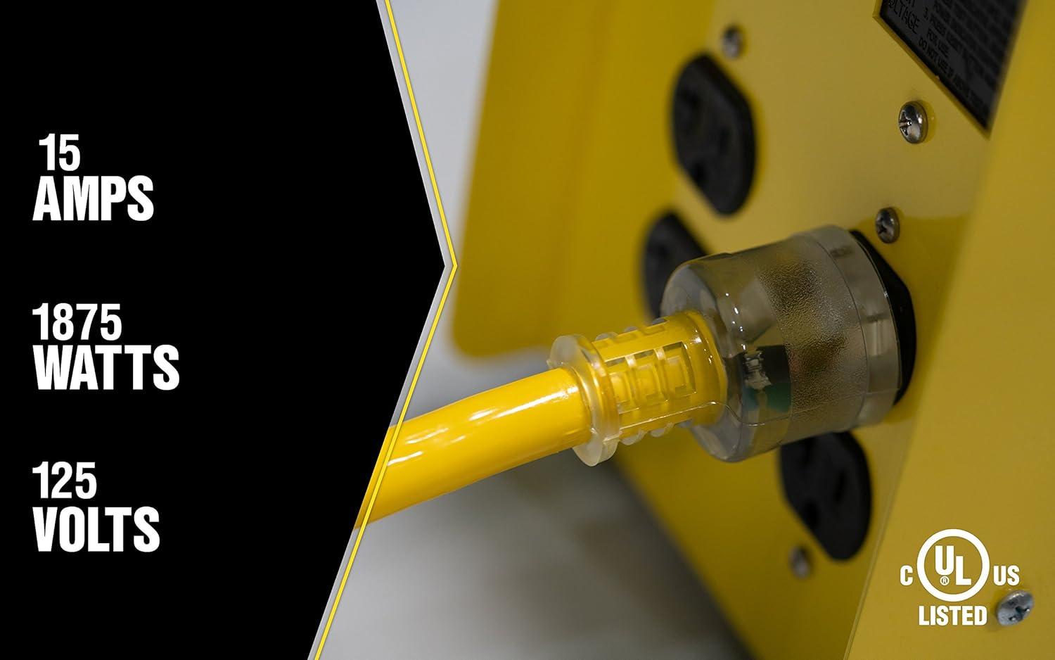 Yellow Jacket Outdoor 50 ft. L Yellow Extension Cord 10/3 SJTW