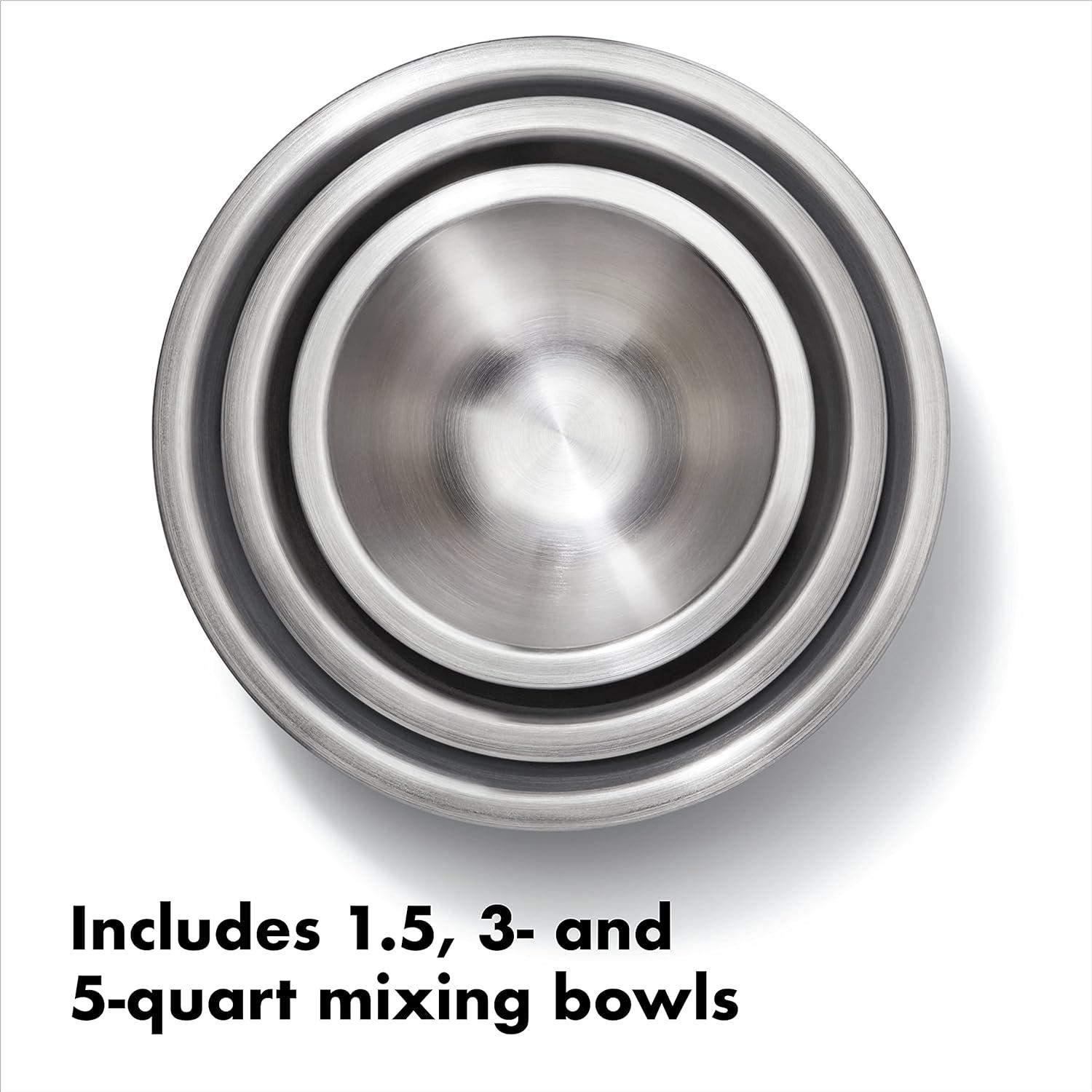 OXO Good Grips White Stainless Steel Mixing Bowl Set