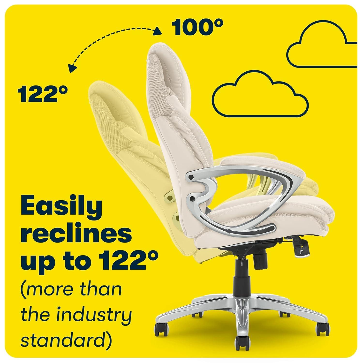 Serta Bryce Executive Office Chair with Patented AIR Lumbar Technology and Layered Body Pillows