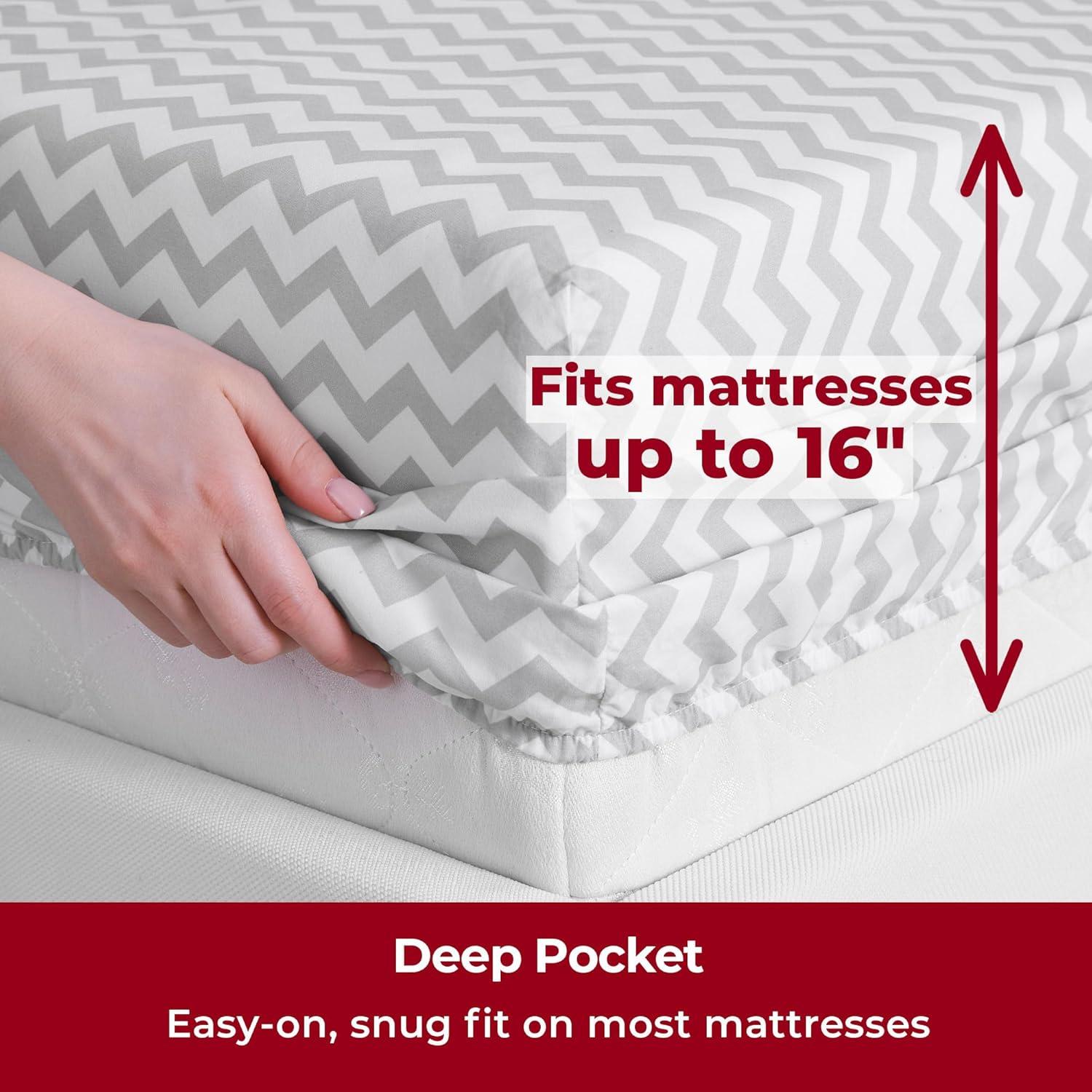 Mellanni Brushed Microfiber Sheet Set, Twin XL, Chevron Gray, 3 Piece