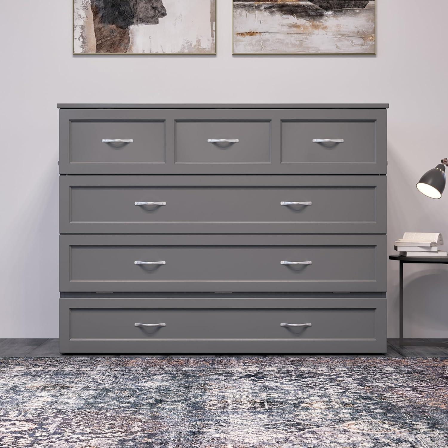 Full Northfield Murphy Bed Chest in Gray