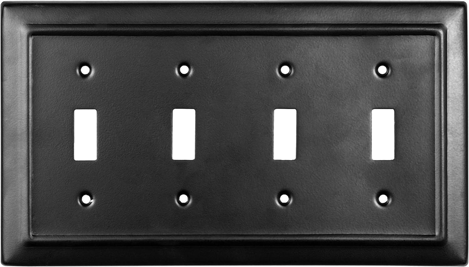 Architectural 4 - Gang Toggle Light Switch Standard Wall Plate