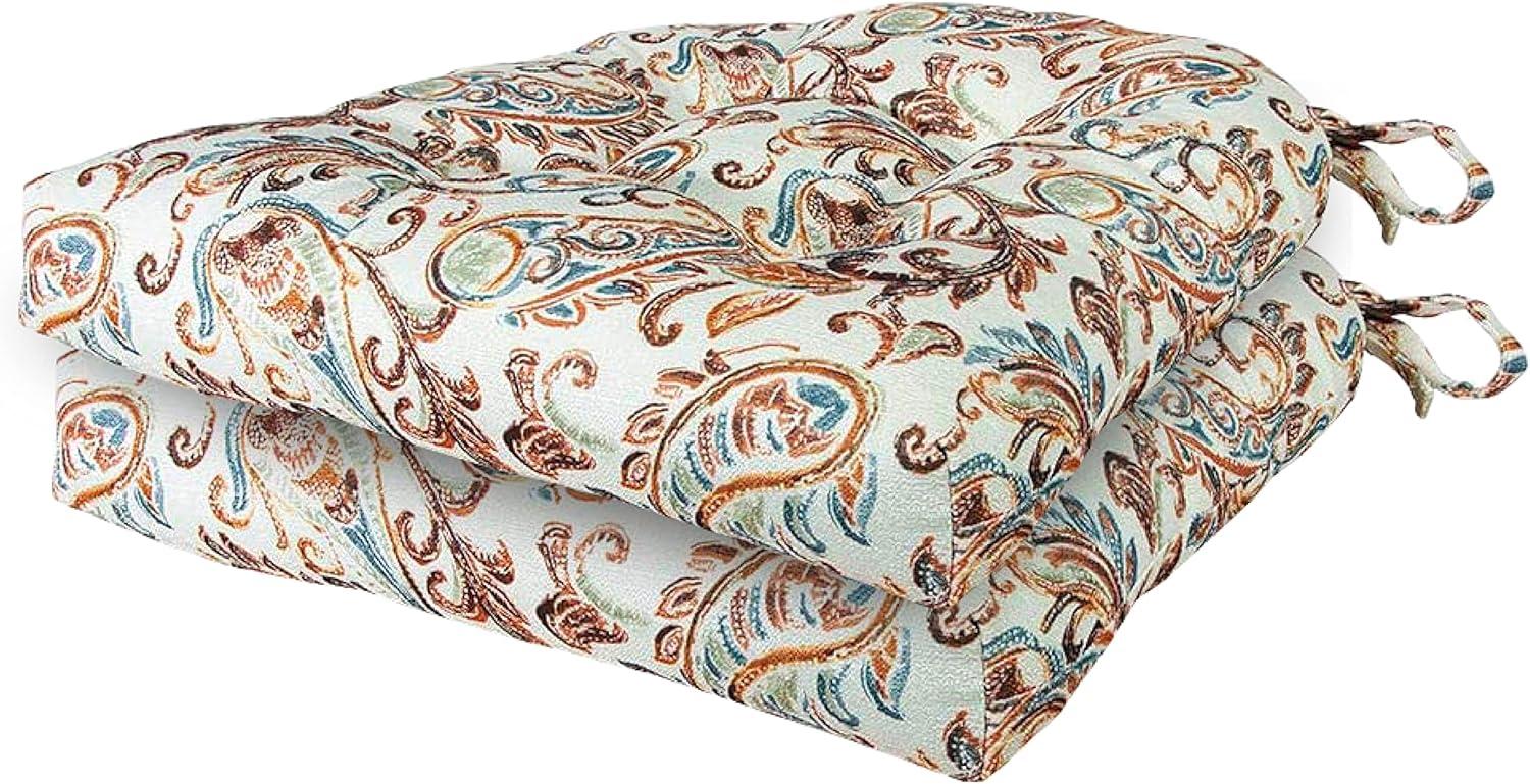 Perfect Performance Paisley Set of 2 Chair Cushions Spice