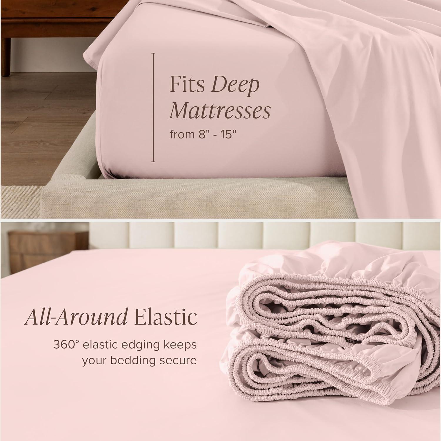 Bare Home 100% Cotton Percale Sheet Set