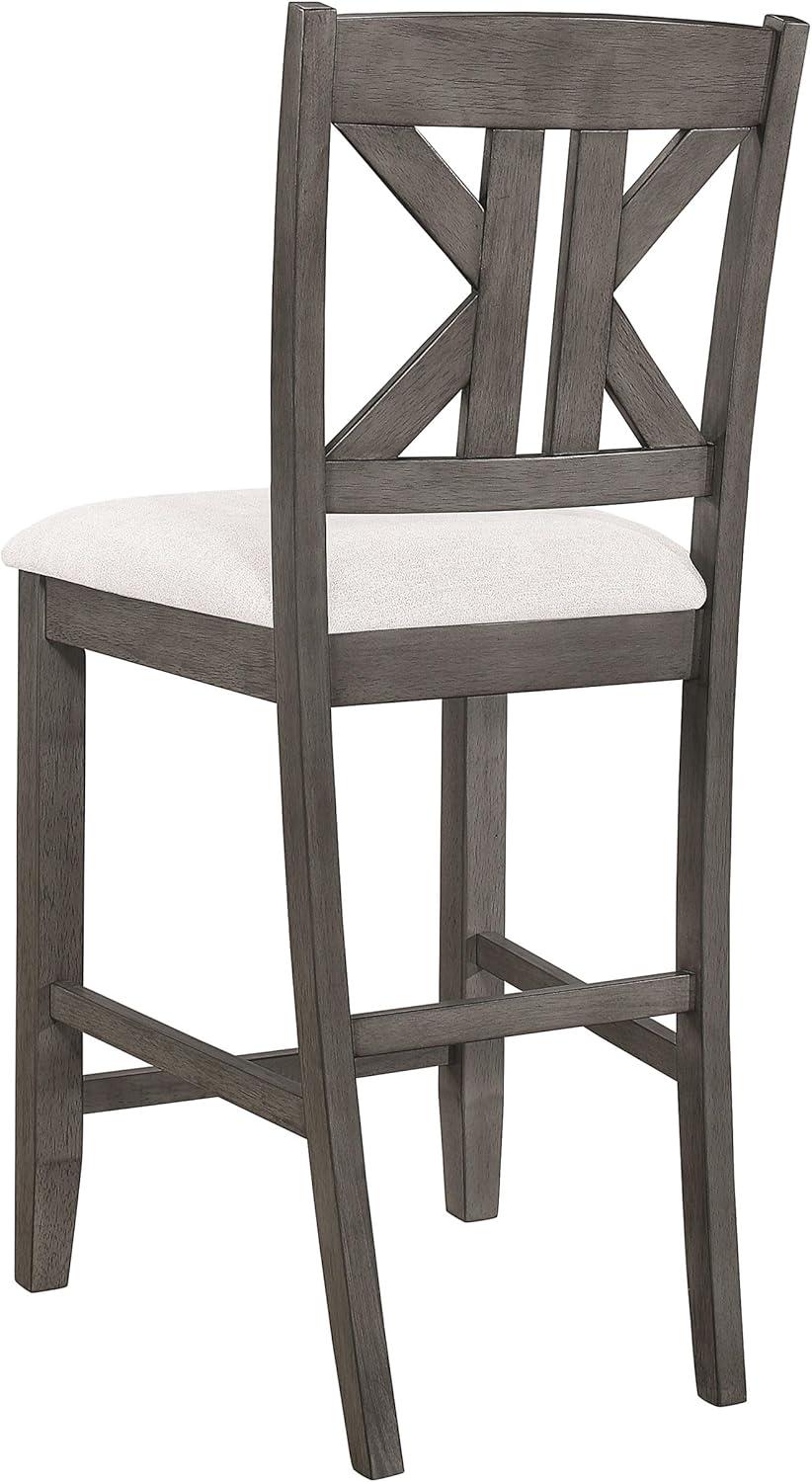 Coaster Farmhouse 7-Piece Wood Counter Height Dining Set in Gray