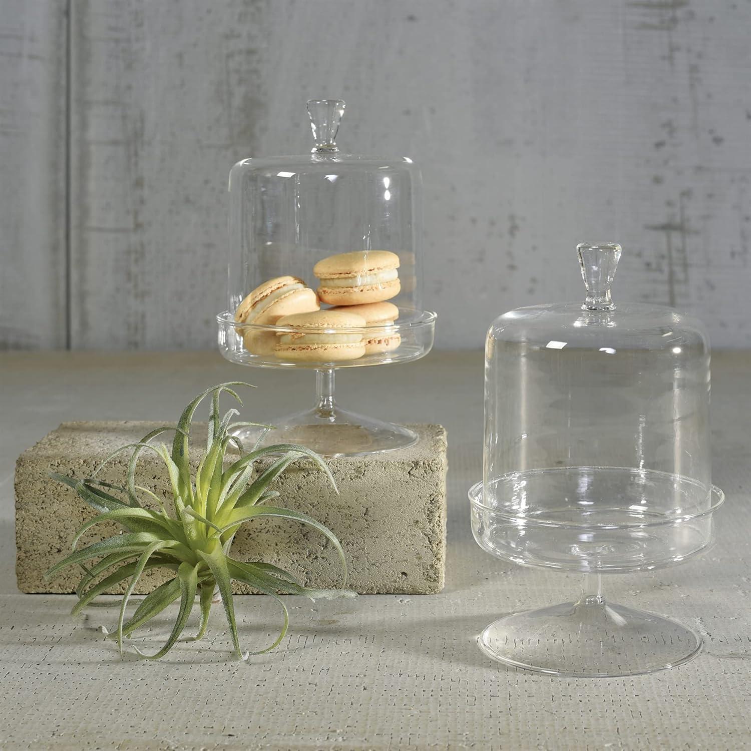 Clear Glass Dome with Pedestal Base, 7.25-inch Height