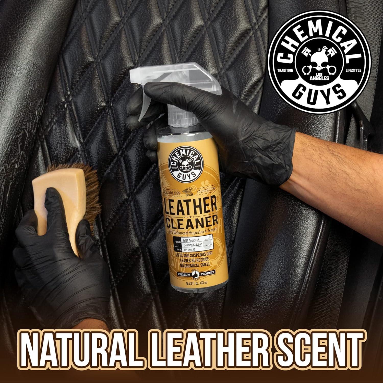 Chemical Guys SPI_109_16 Leather Cleaner and Leather Conditioner Kit for Use on Leather Apparel, Furniture, Car Interiors, Shoes, Boots, Bags & More (2 - 16 fl oz Bottles)
