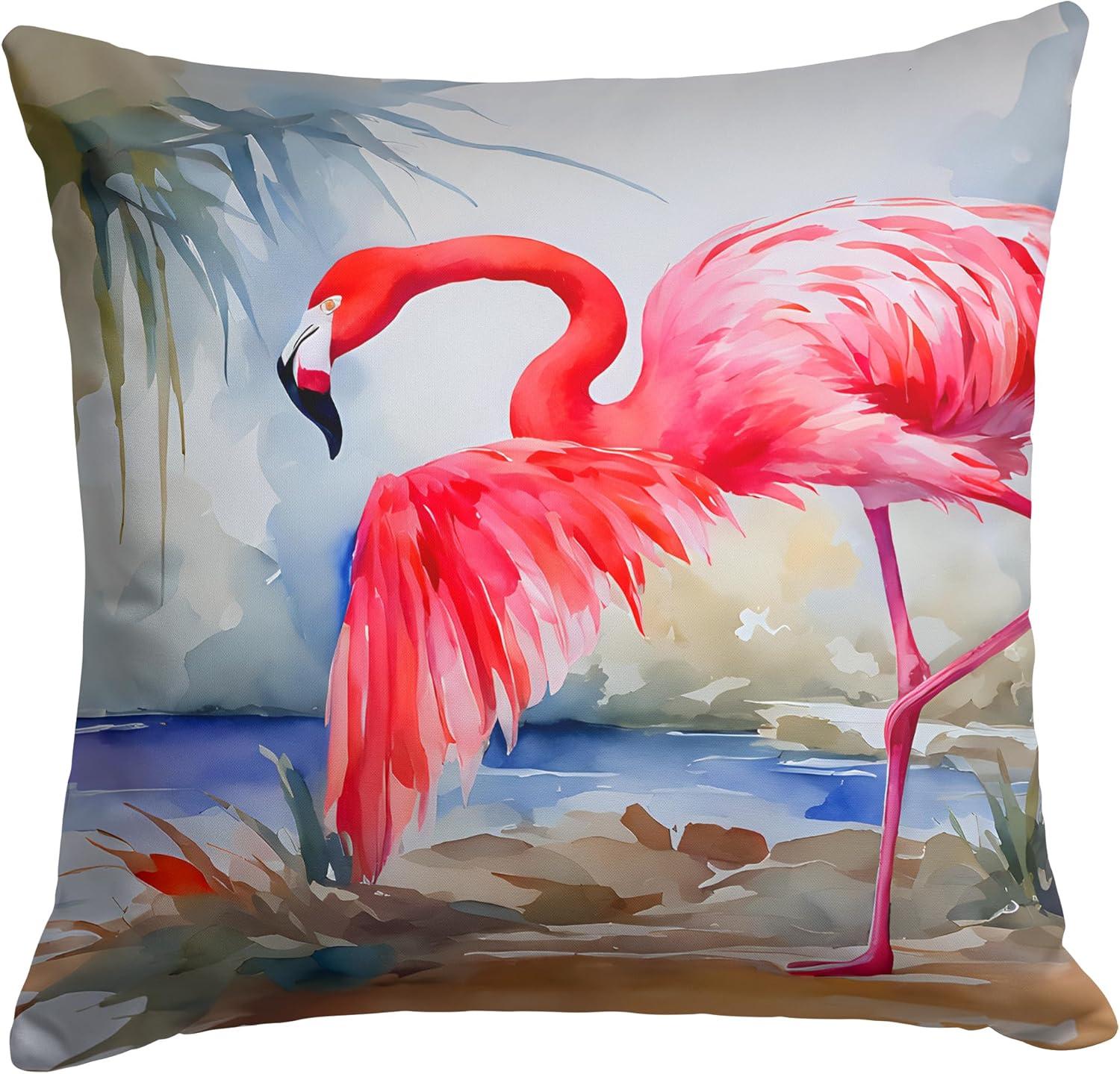 Flamingo Throw Pillow 14 in x 14 in