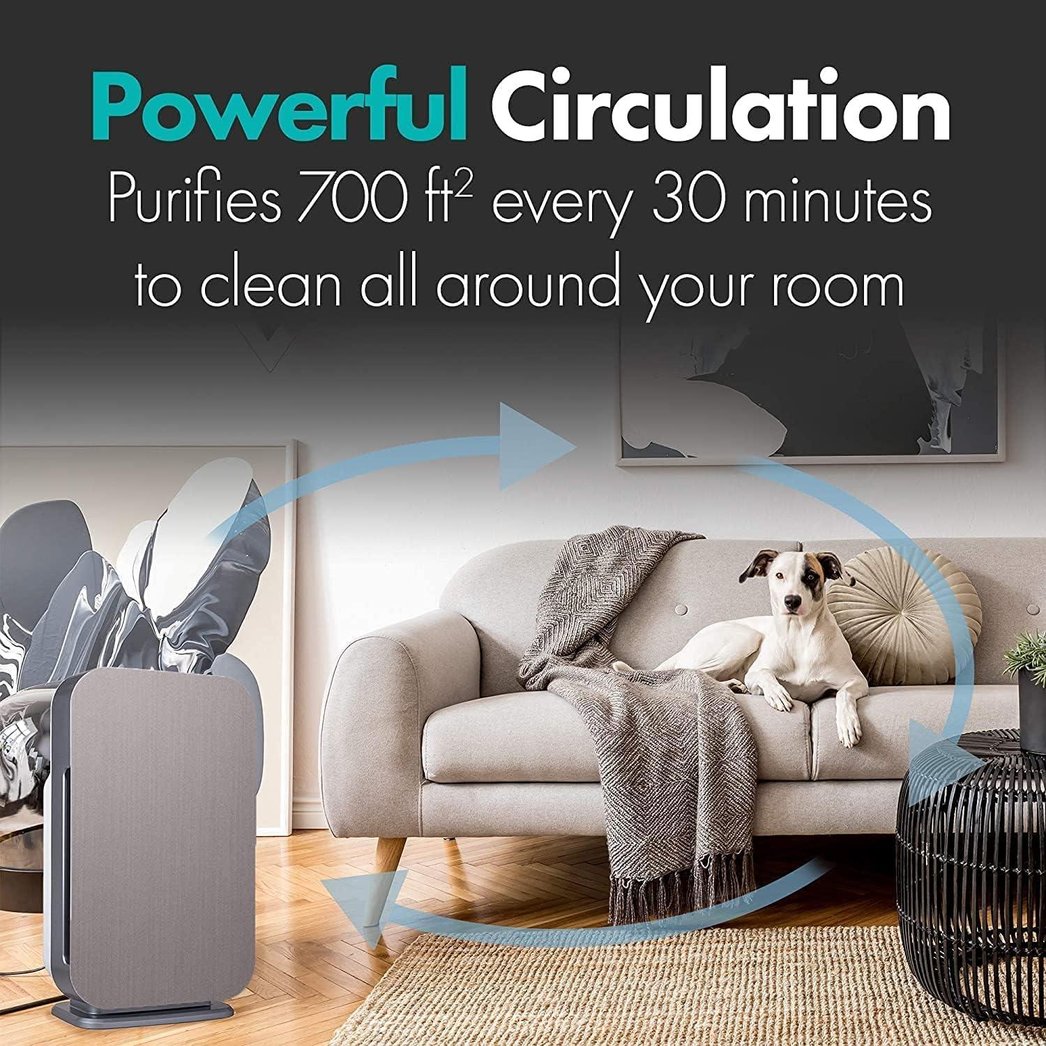 Alen BreatheSmart FLEX 700 SqFt Air Purifier with Odor HEPA Filter for Allergens, Dust & Mold + Pet Dander & Odors - Brushed Stainless